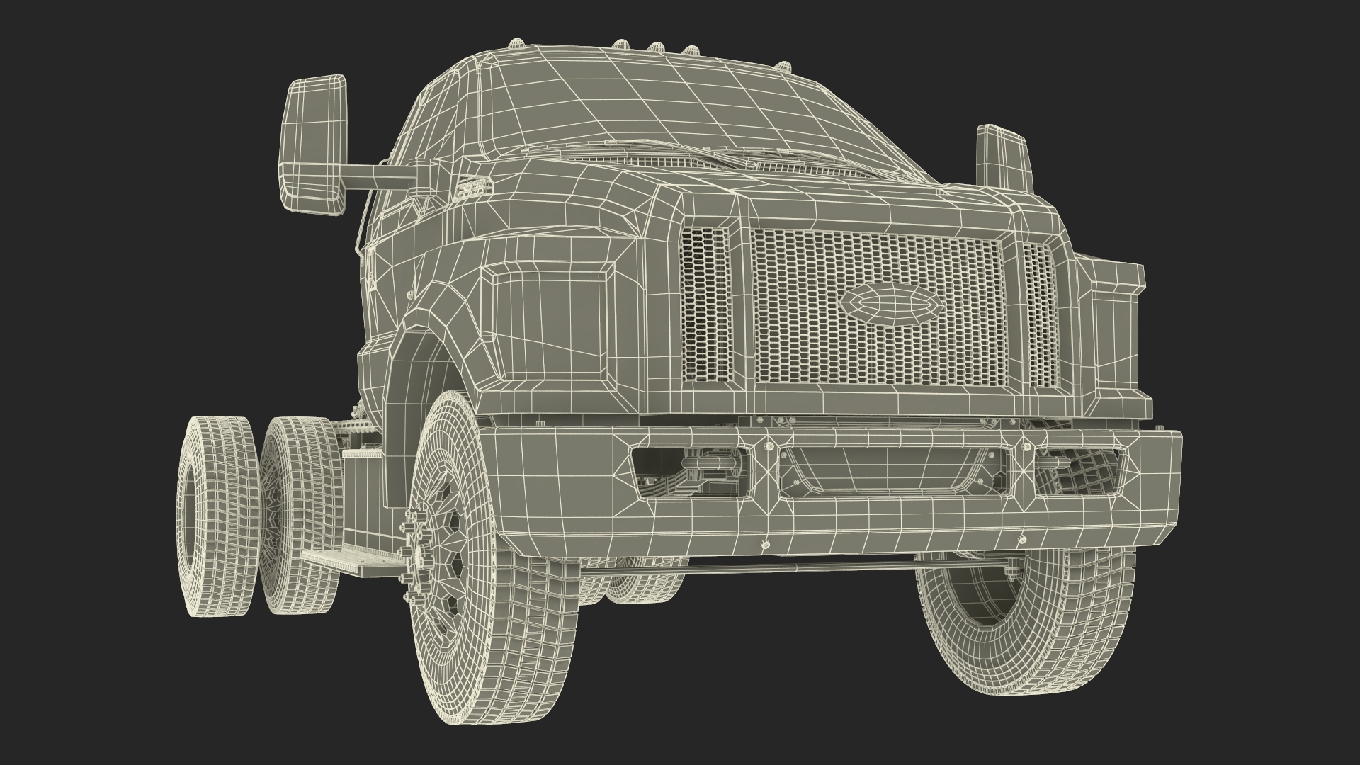 Ford F650 Crew Cab and Fifth Wheel 3D model