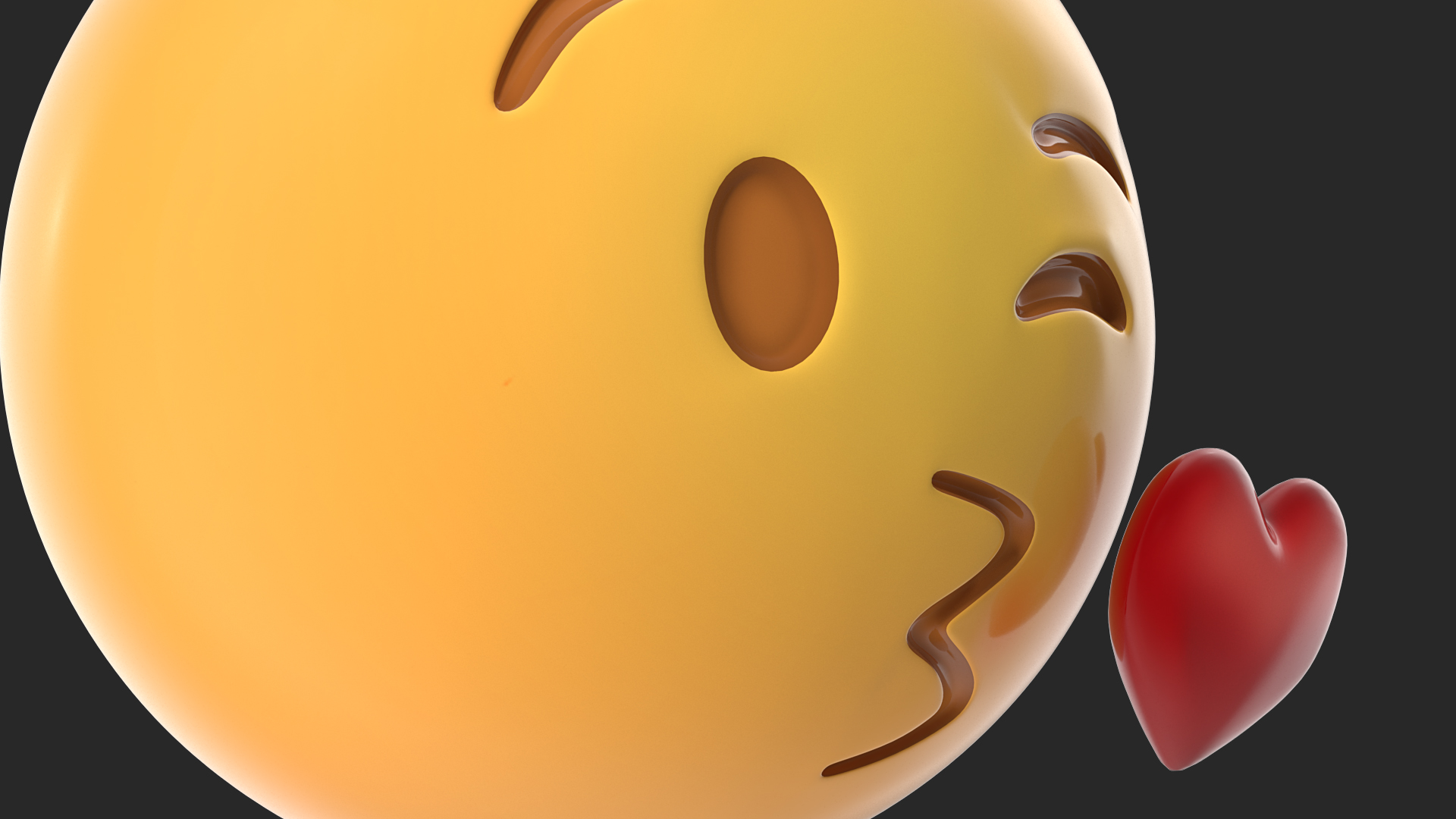 3D Kiss With Heart Emoji
