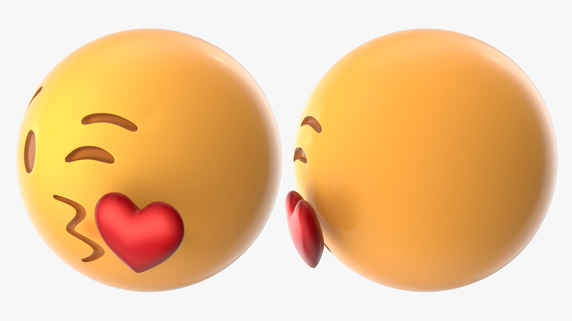 3D Kiss With Heart Emoji