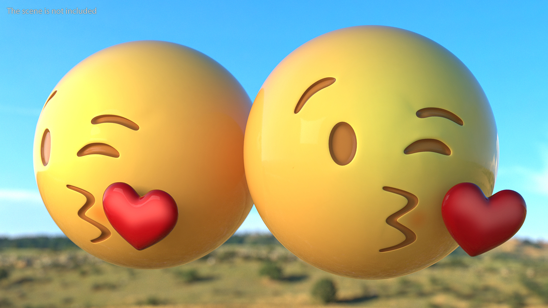 3D Kiss With Heart Emoji