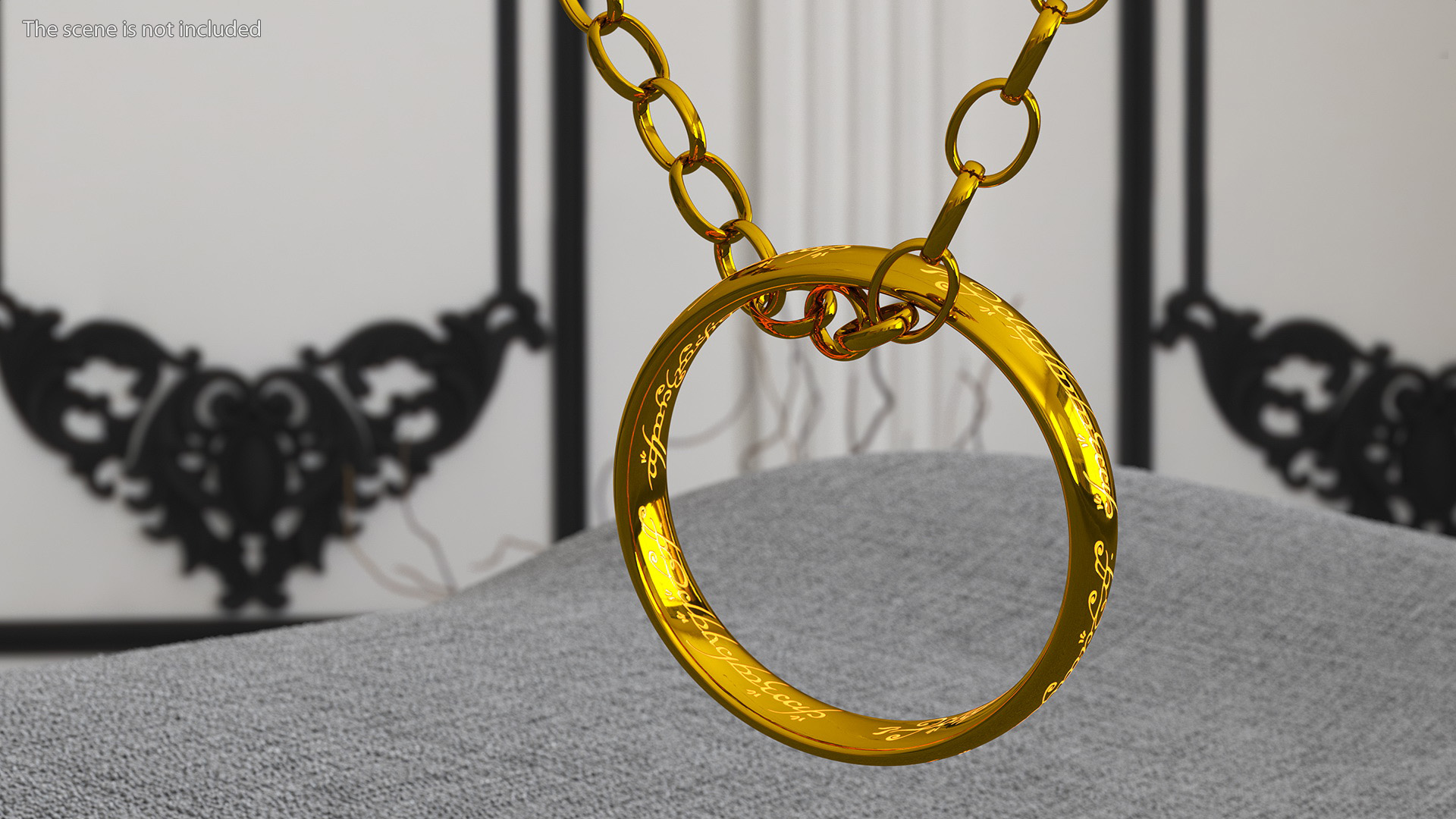 3D Lord of the Rings Ring on Chain