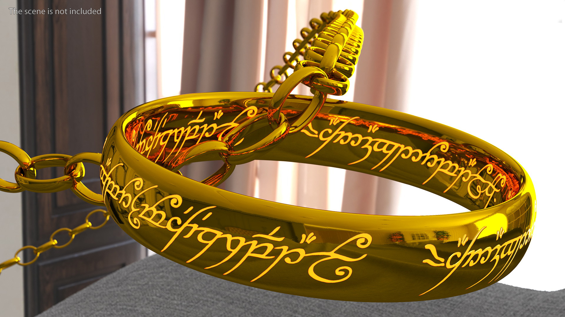 3D Lord of the Rings Ring on Chain
