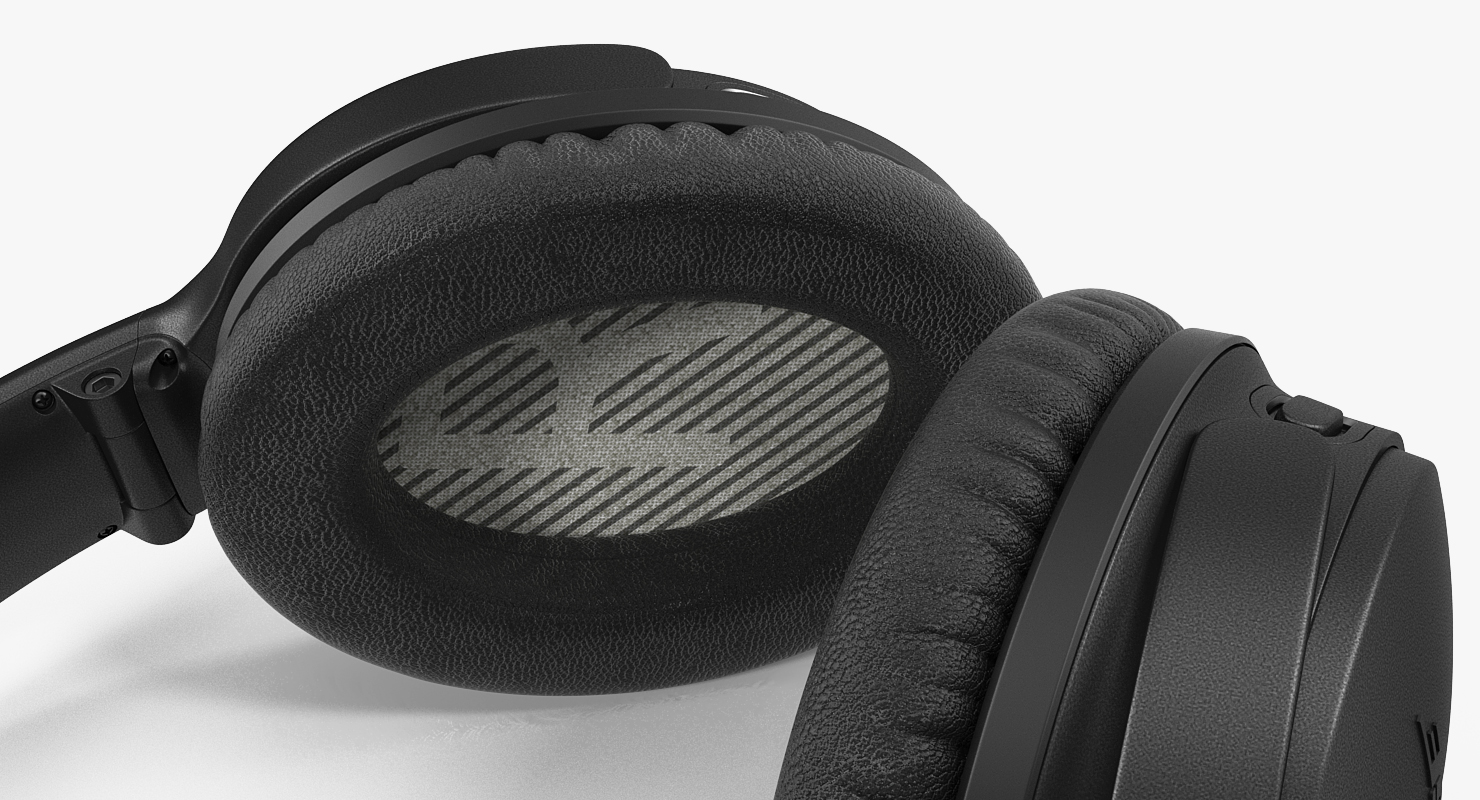 Bose Quiet Comfort Headphones Black Lying On 3D model