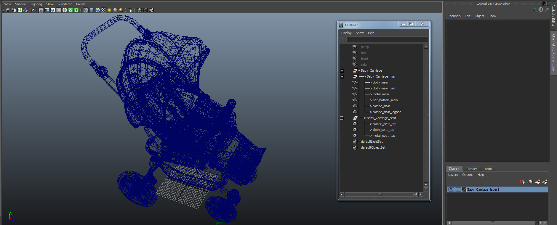 3D Baby Carriage model