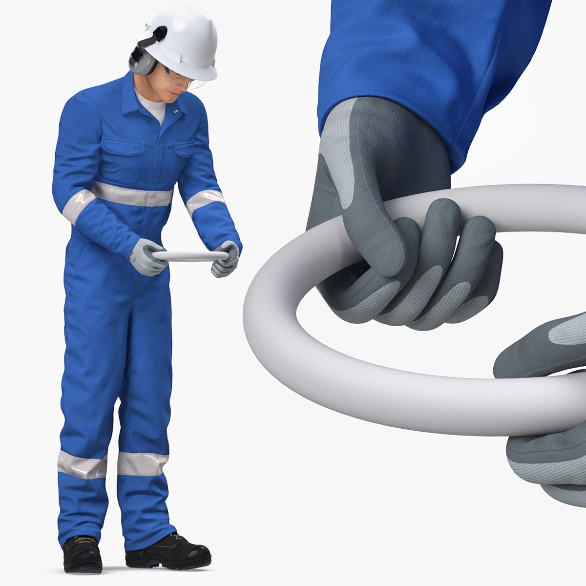 Oil Gas Worker Fully Equipped with Valve Suit