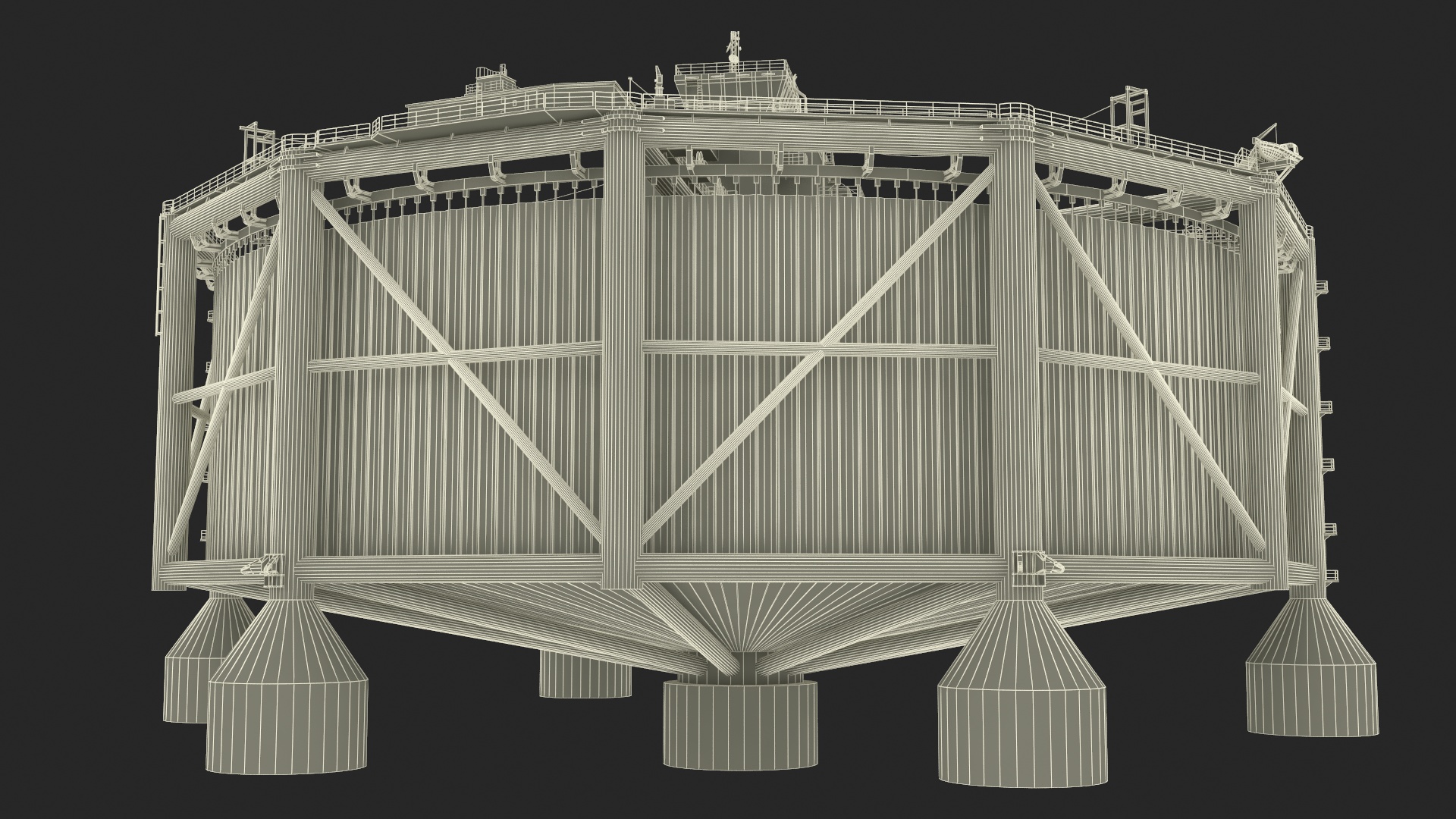 3D Offshore Ocean Fish Farming Facility