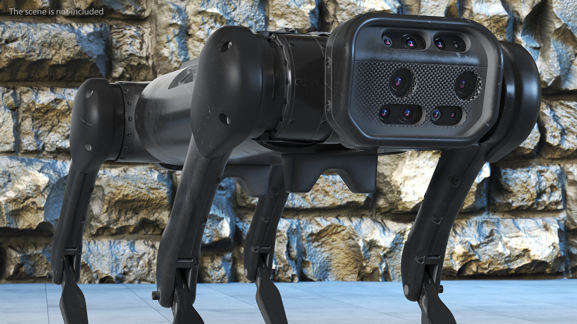 Dirty Robot Dog Rigged 3D