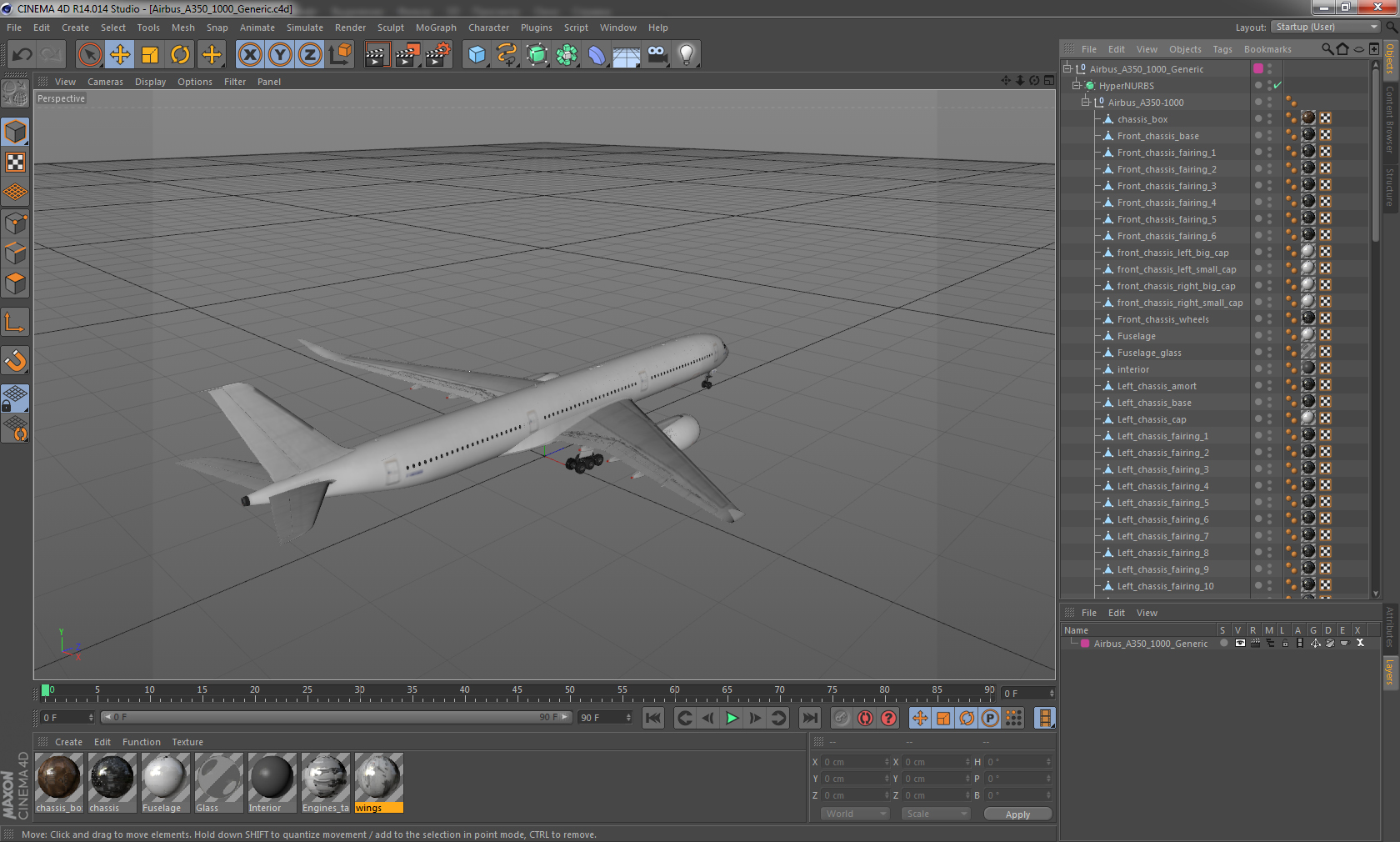 Airbus A350 1000 Generic 3D model