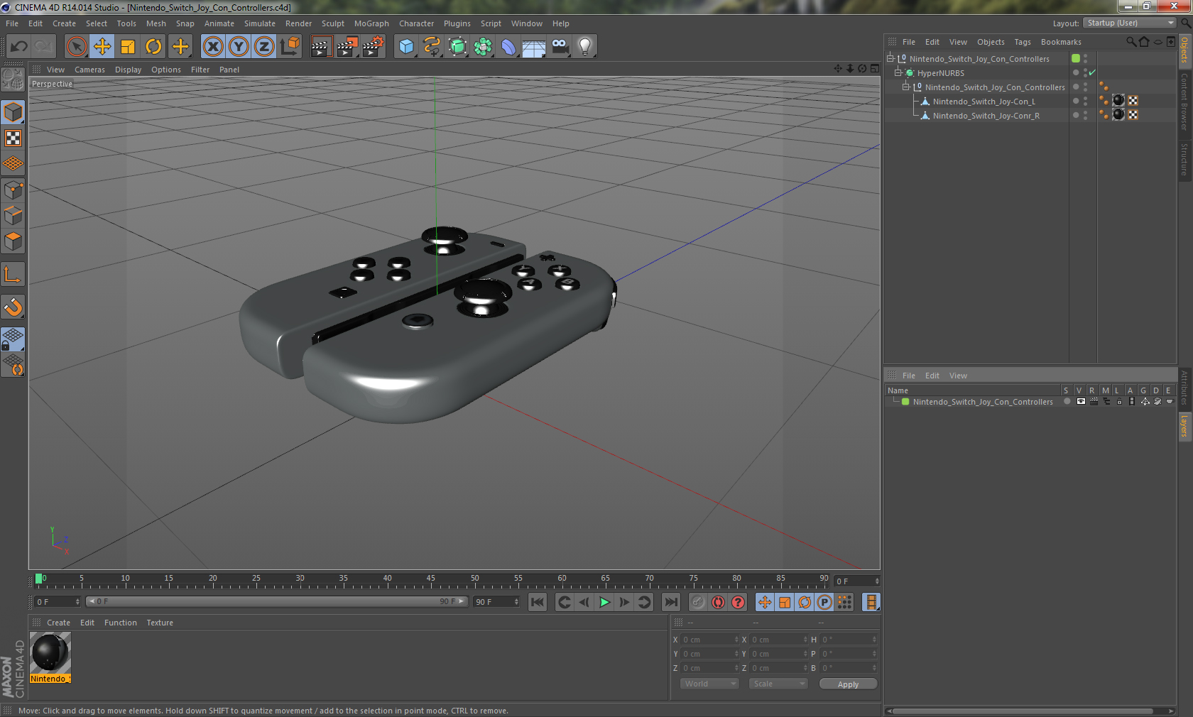 3D model Nintendo Switch Joy Con Controllers