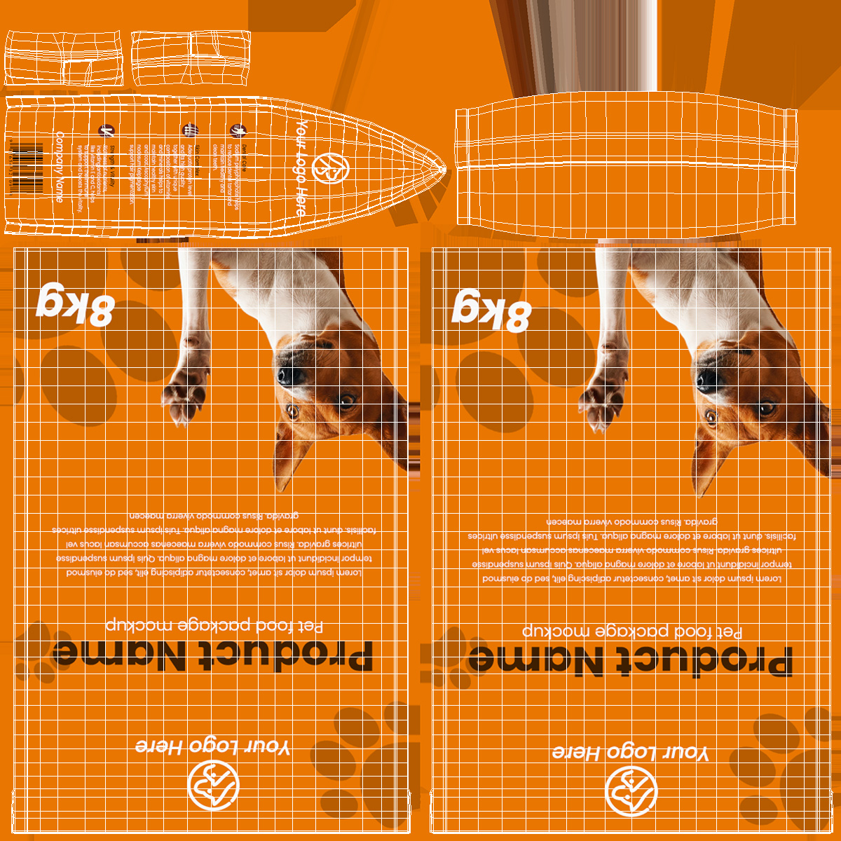Pet Food Large Package Mockup 3D model