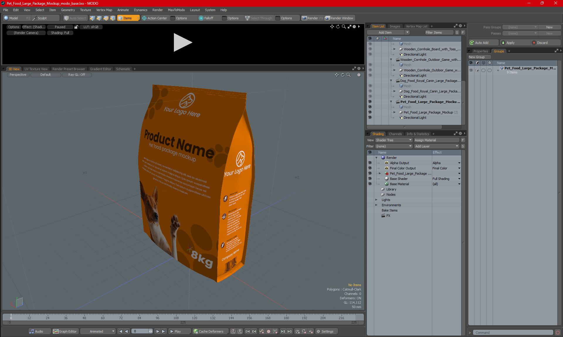 Pet Food Large Package Mockup 3D model