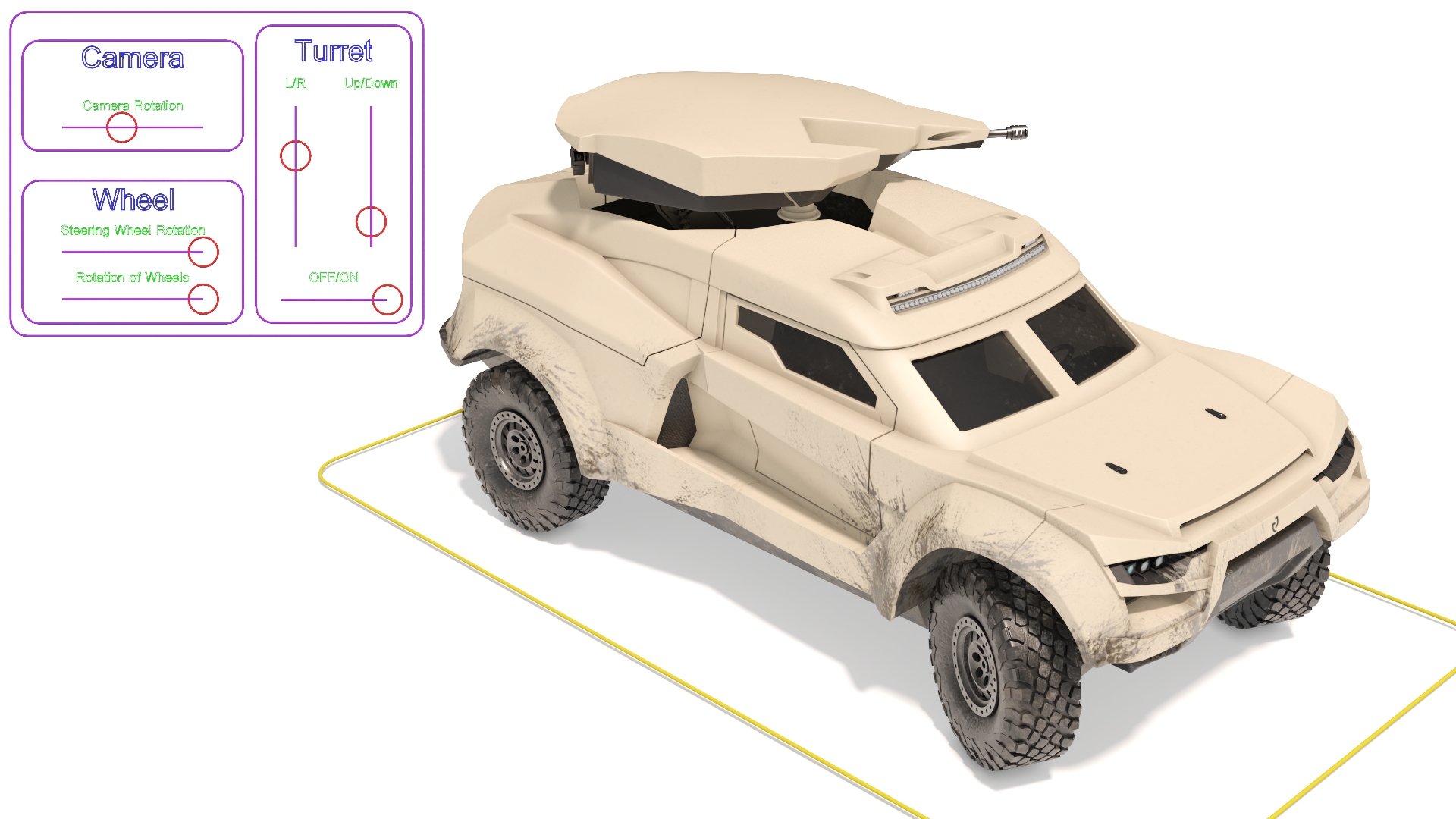 3D Cockerill I-X Armored Car Dirty Rigged model