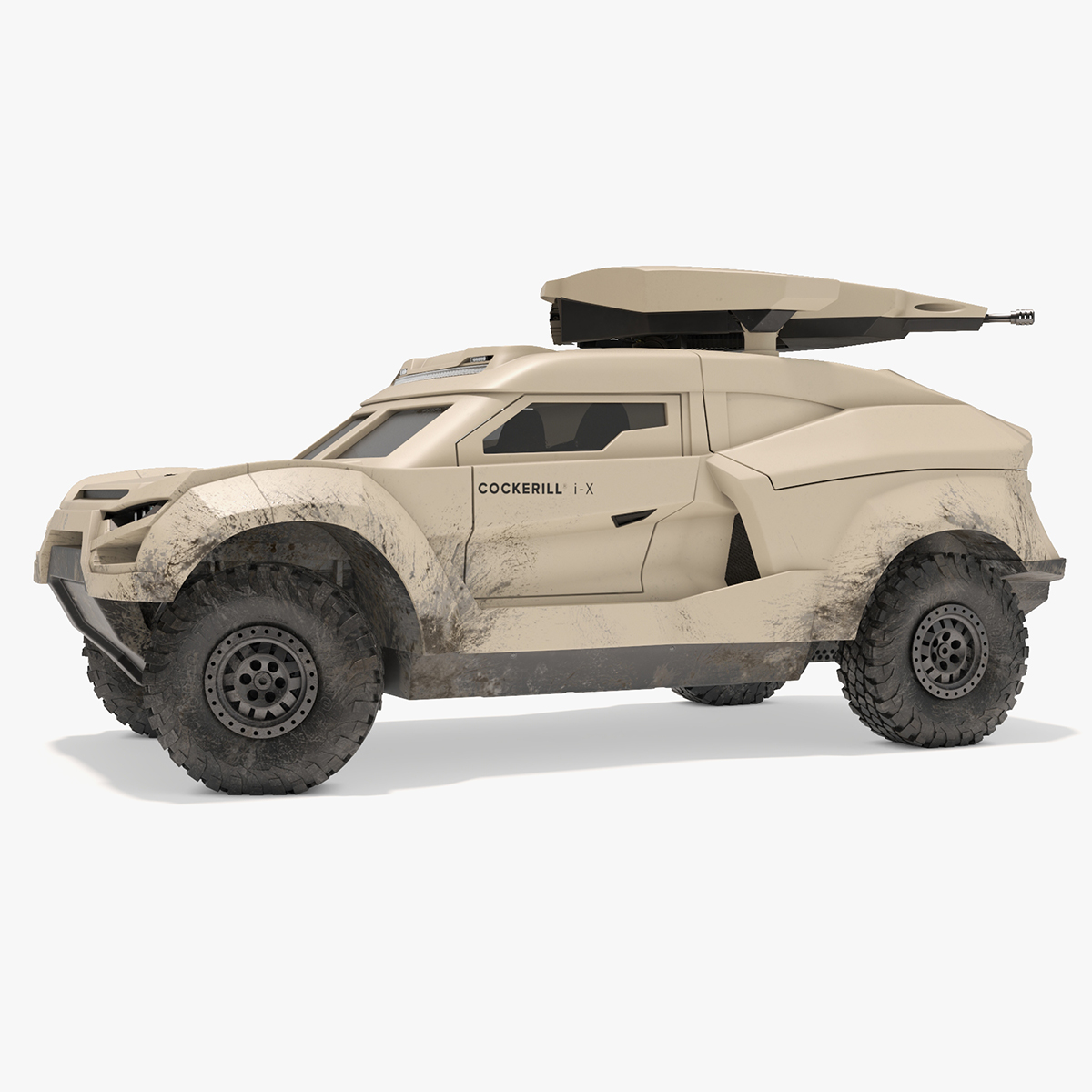 3D Cockerill I-X Armored Car Dirty Rigged model