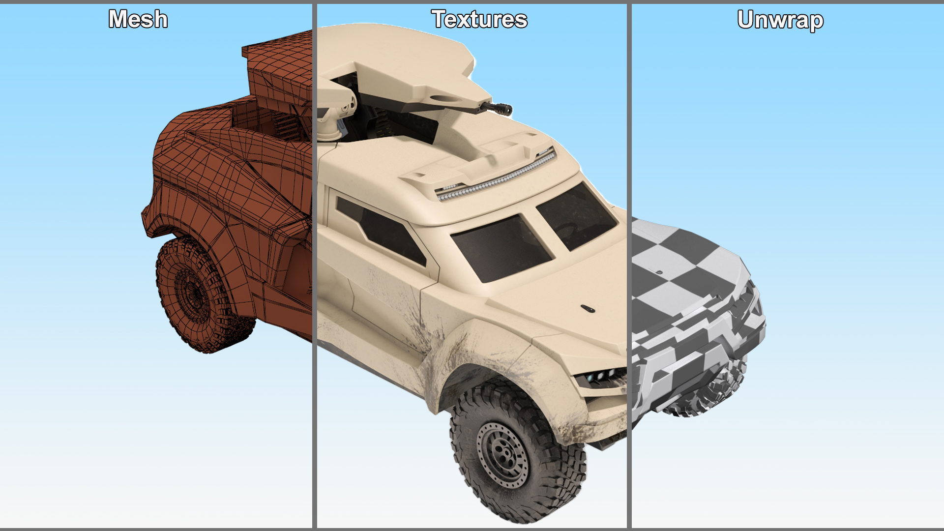 3D Cockerill I-X Armored Car Dirty Rigged model