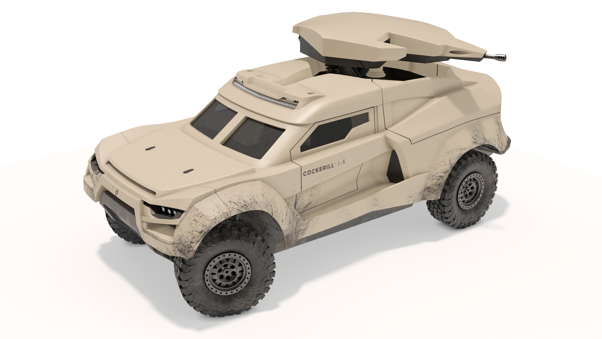 3D Cockerill I-X Armored Car Dirty Rigged model