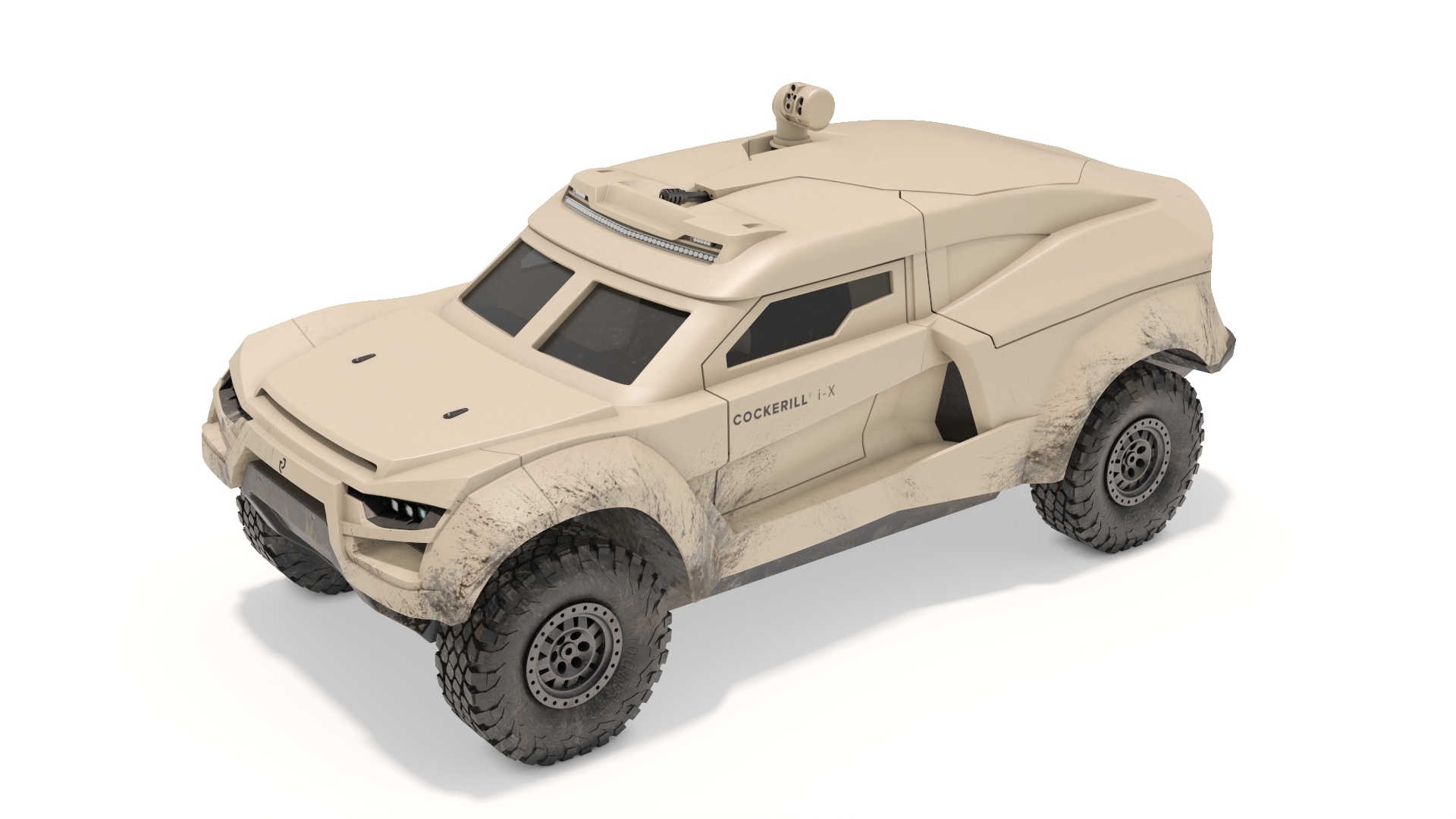 3D Cockerill I-X Armored Car Dirty Rigged model