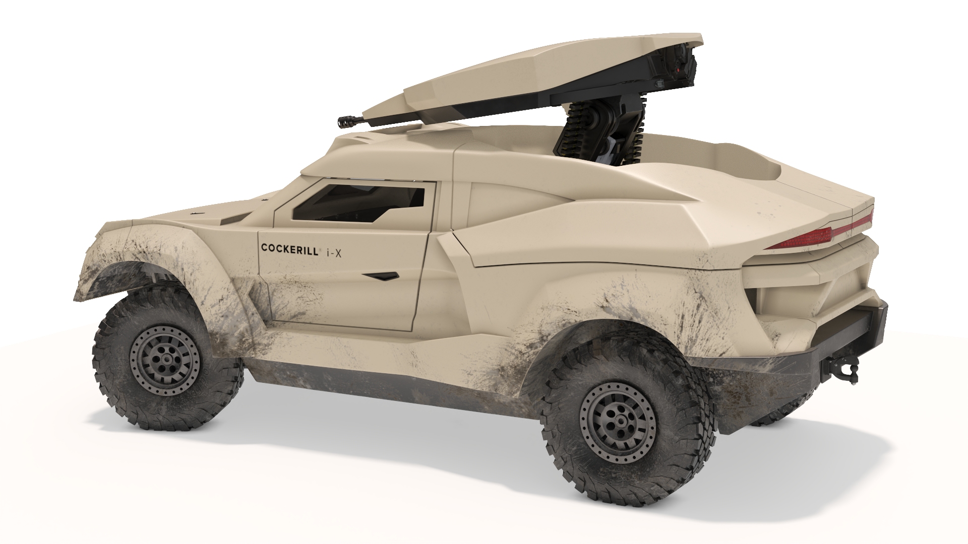 3D Cockerill I-X Armored Car Dirty Rigged model