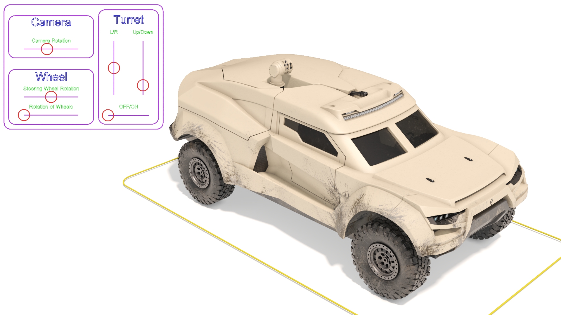 3D Cockerill I-X Armored Car Dirty Rigged model
