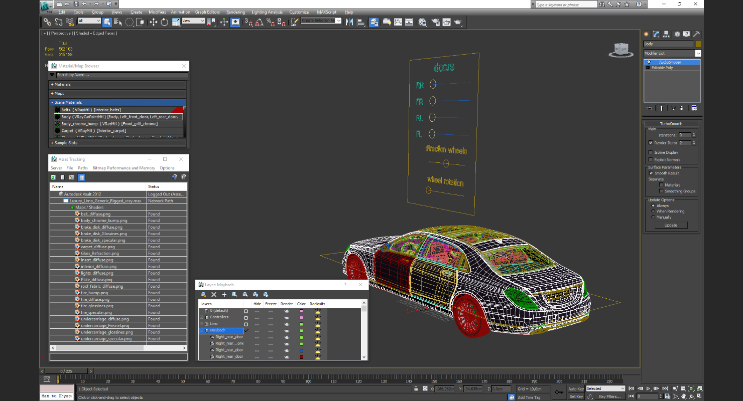 3D Luxury Limo Generic Rigged