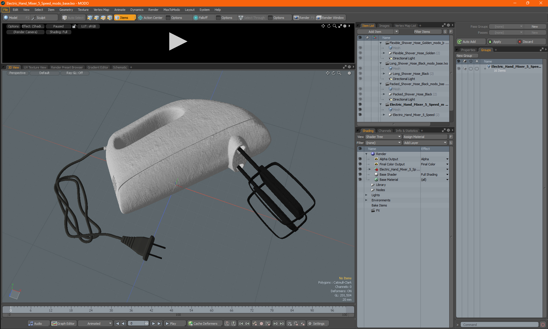 Electric Hand Mixer 5 Speed 3D