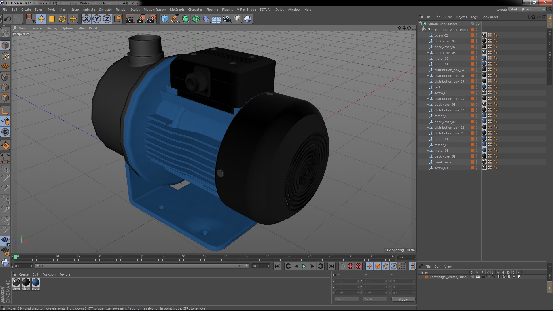 Centrifugal Water Pump 3D