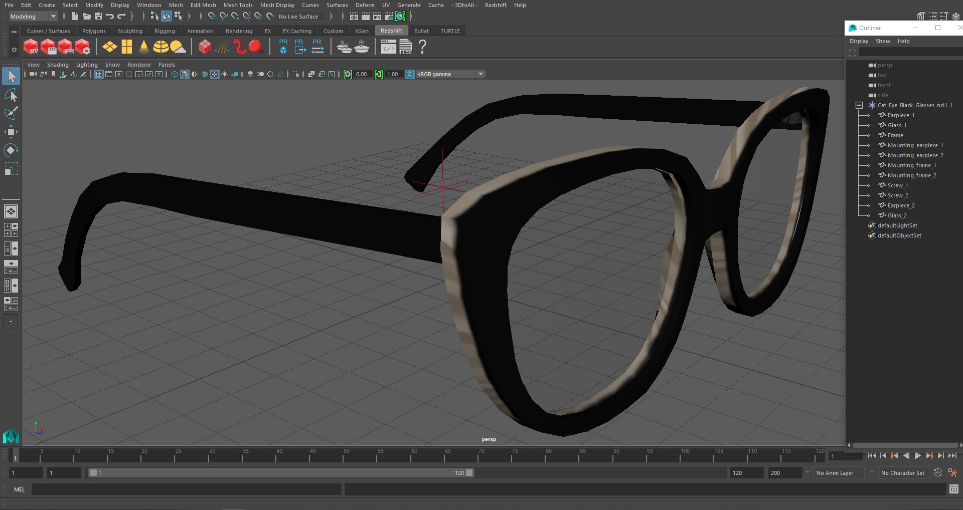 3D Cat Eye Black Glasses