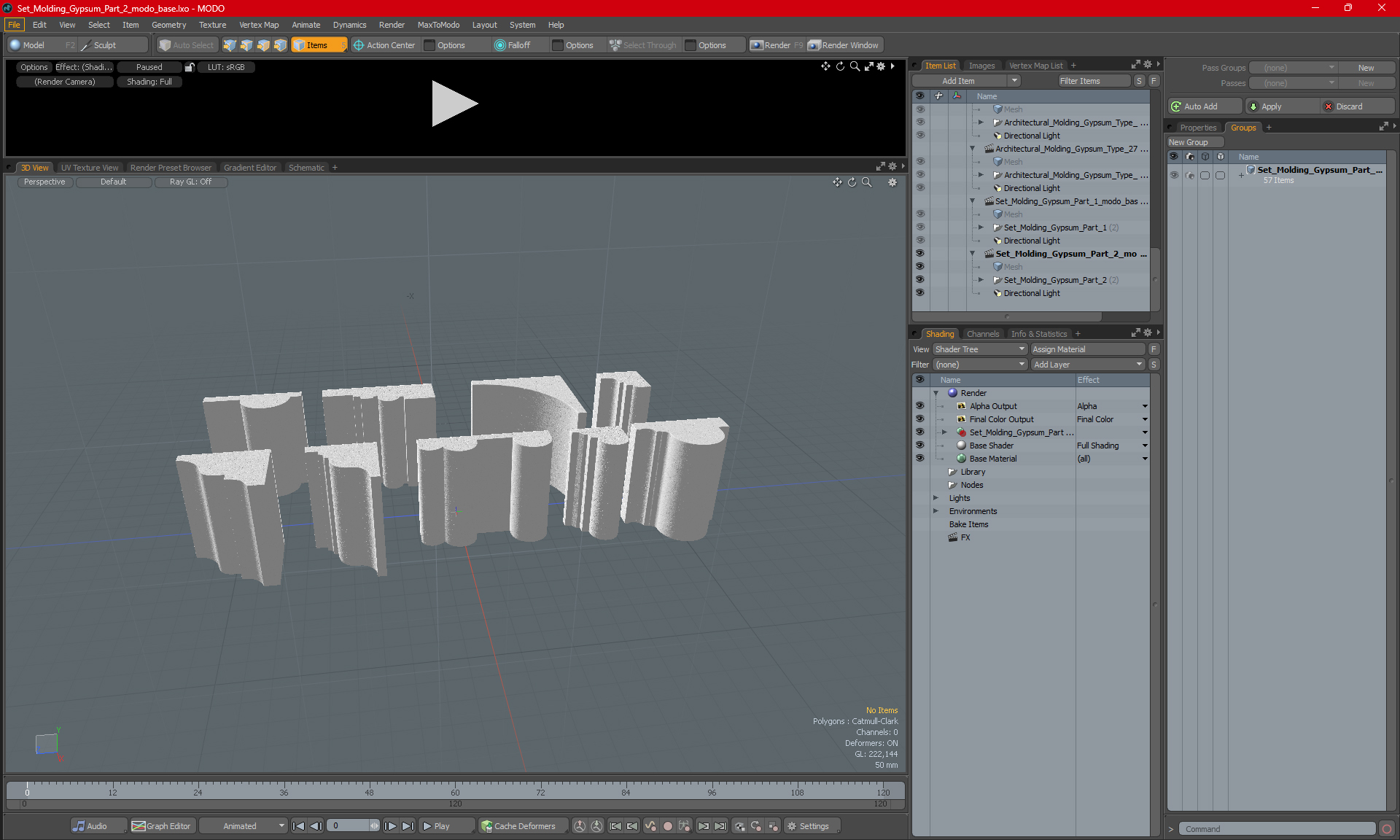 3D model Set Molding Gypsum Part 2