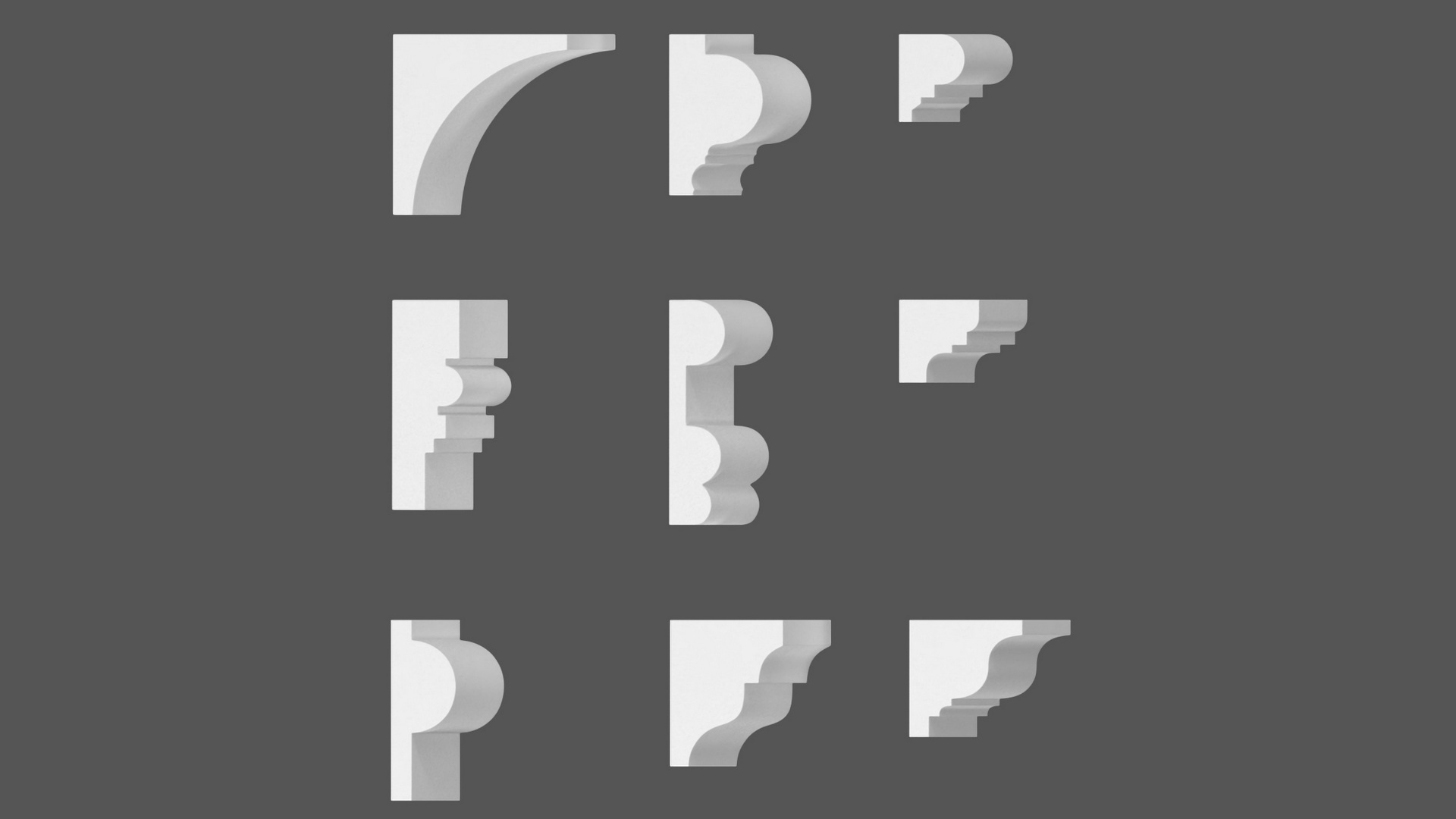 3D model Set Molding Gypsum Part 2