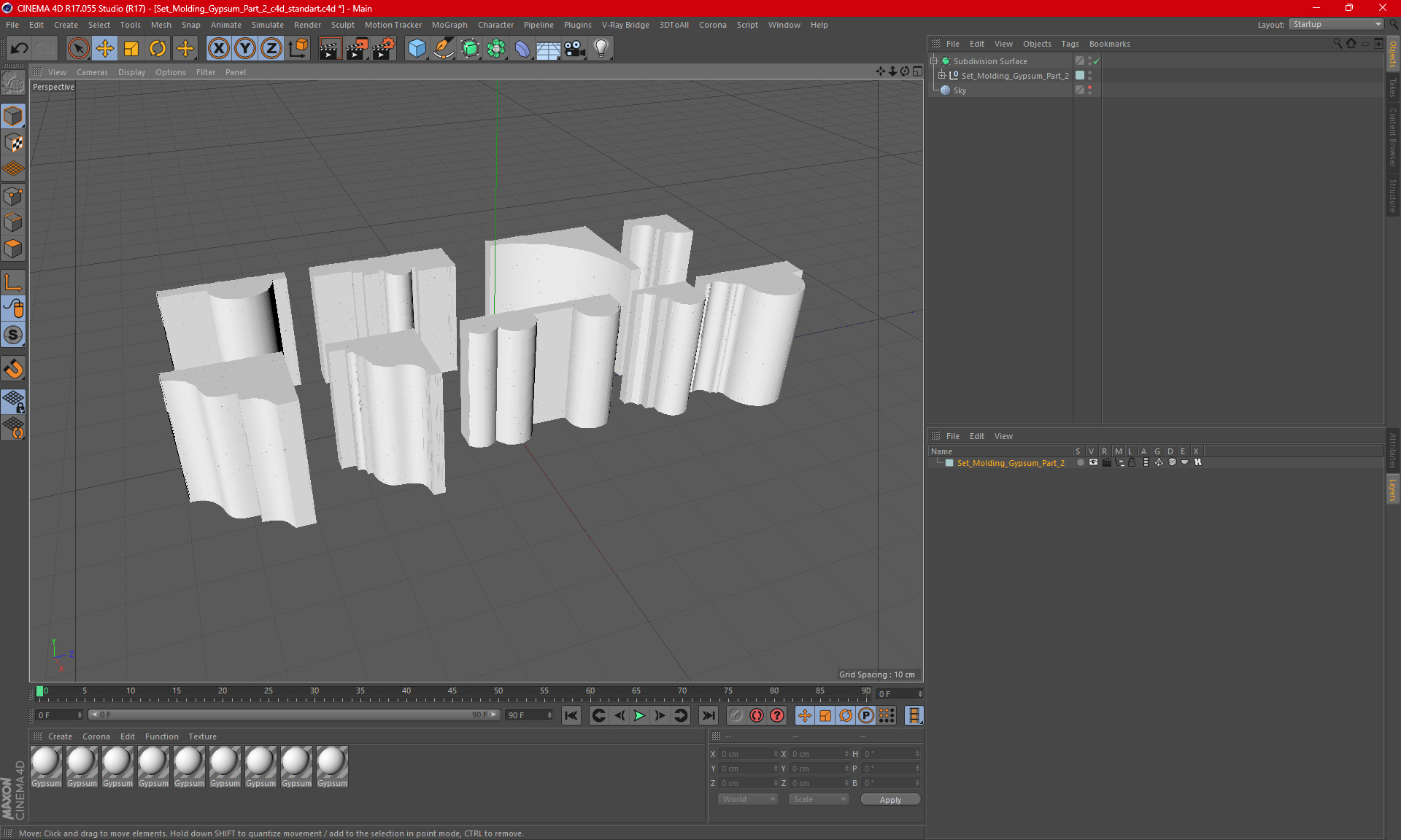 3D model Set Molding Gypsum Part 2