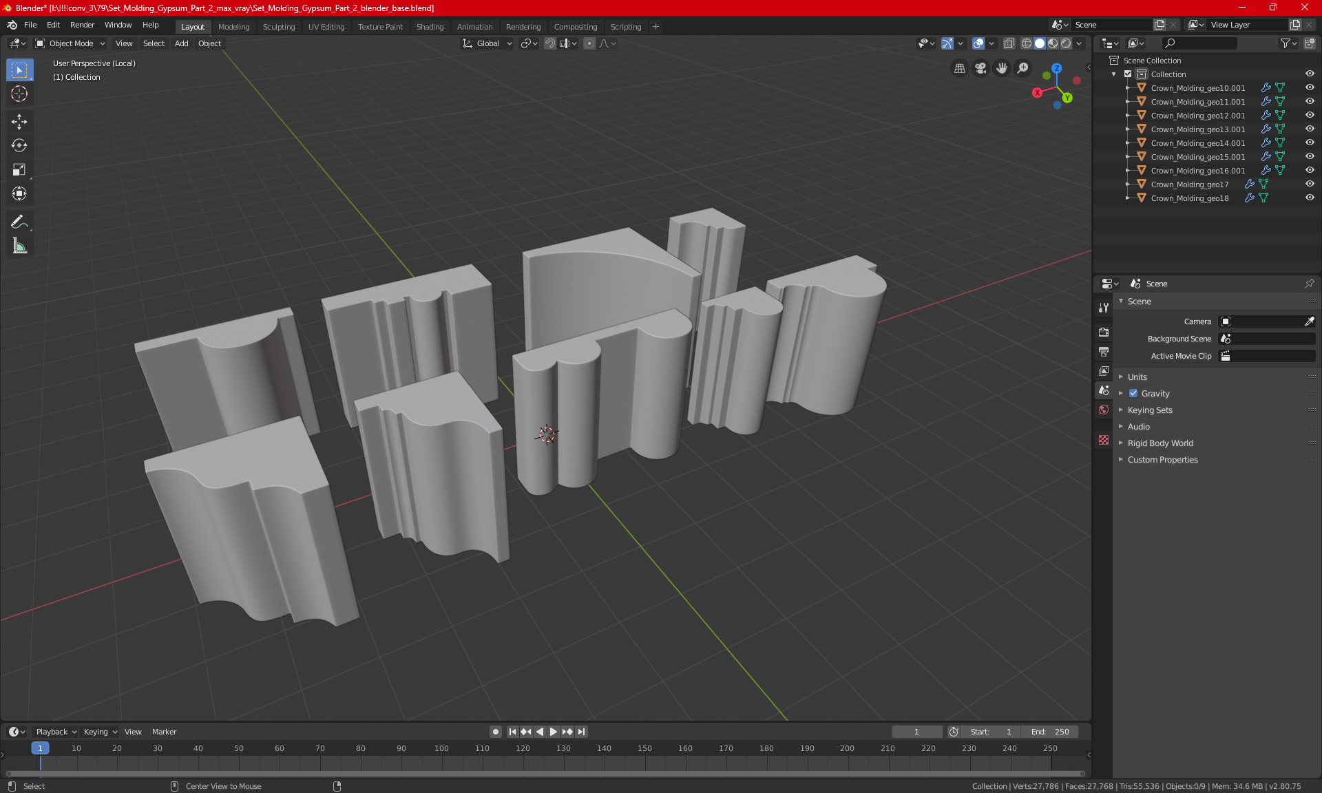 3D model Set Molding Gypsum Part 2