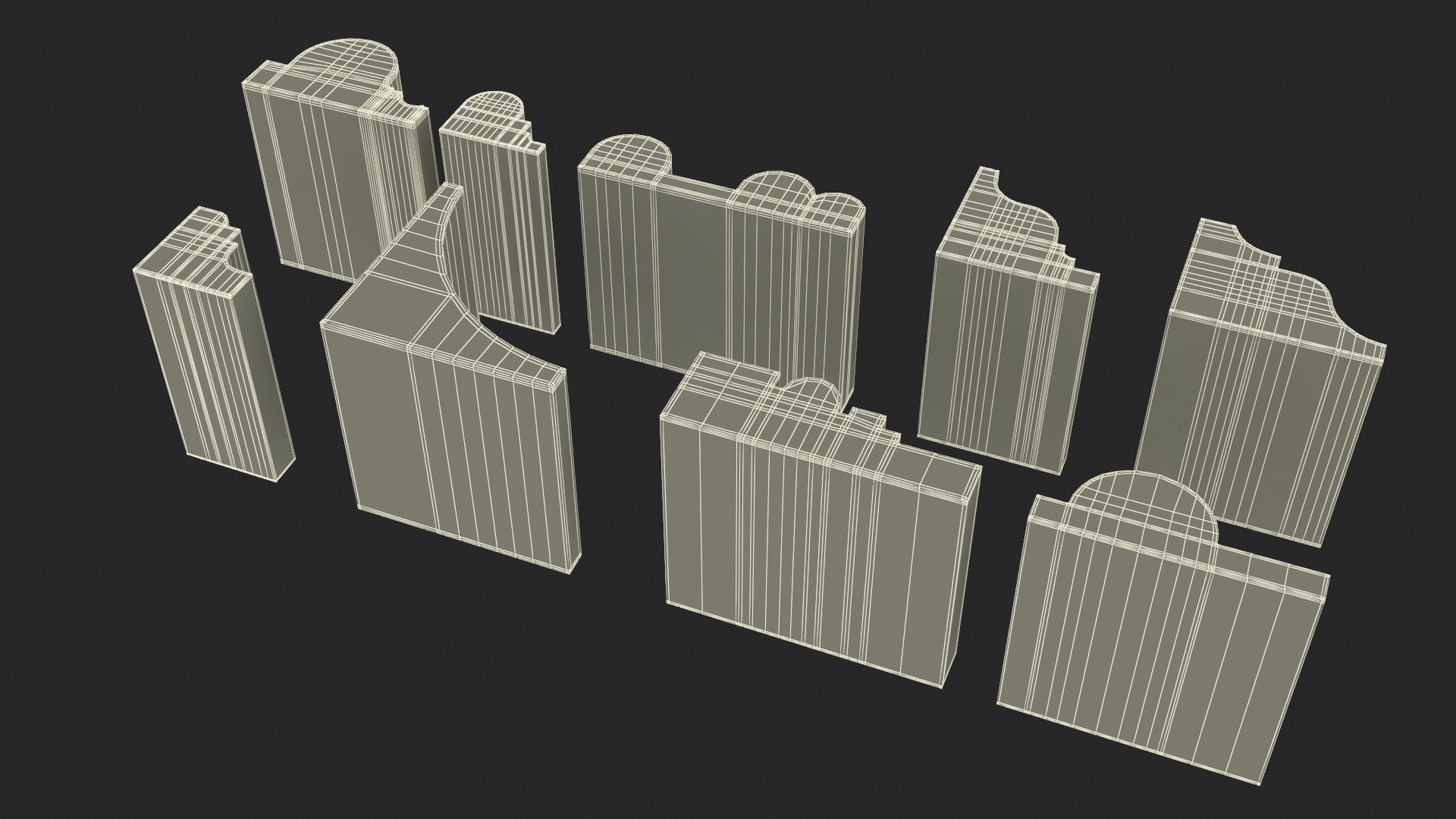 3D model Set Molding Gypsum Part 2