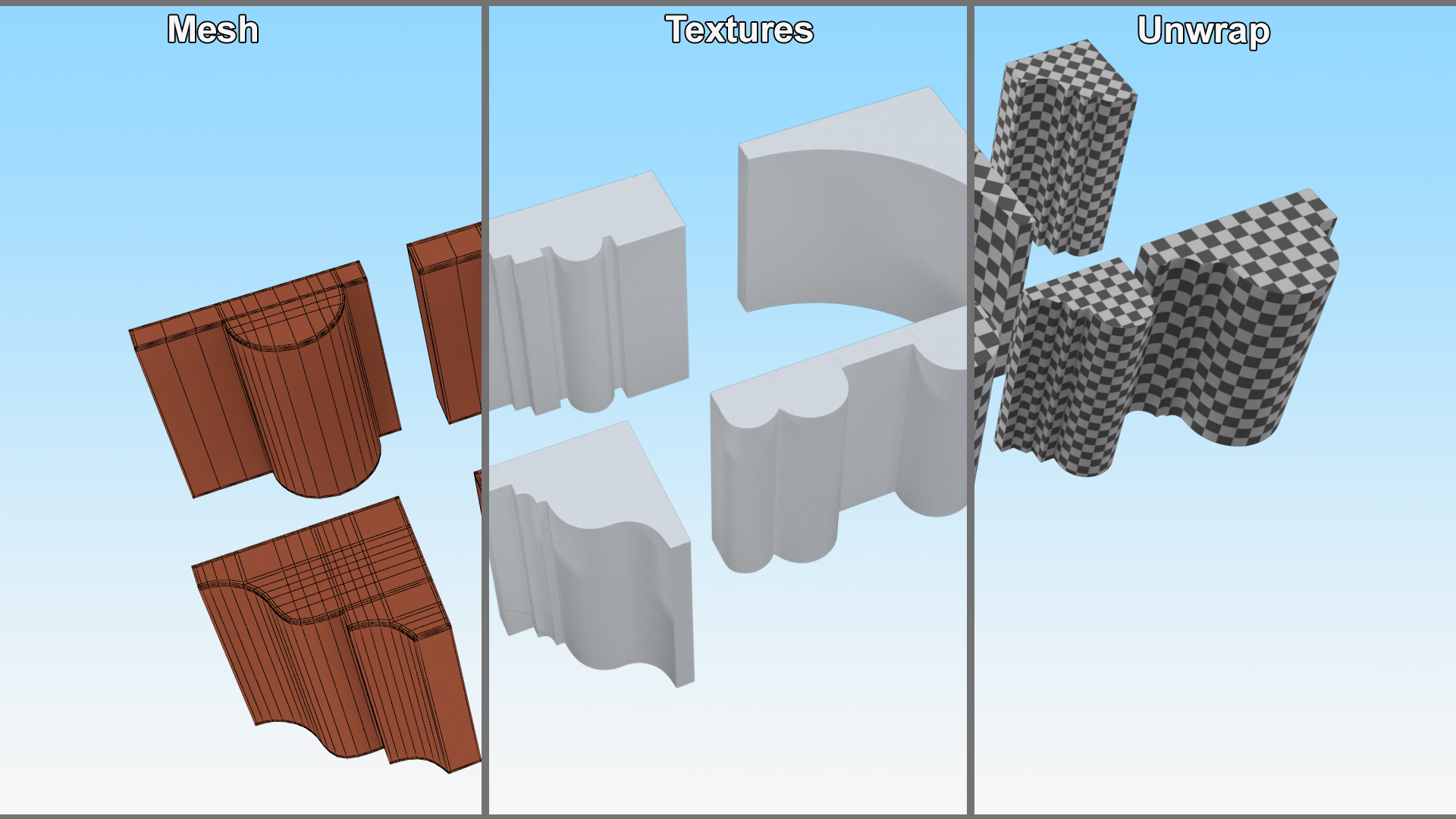 3D model Set Molding Gypsum Part 2