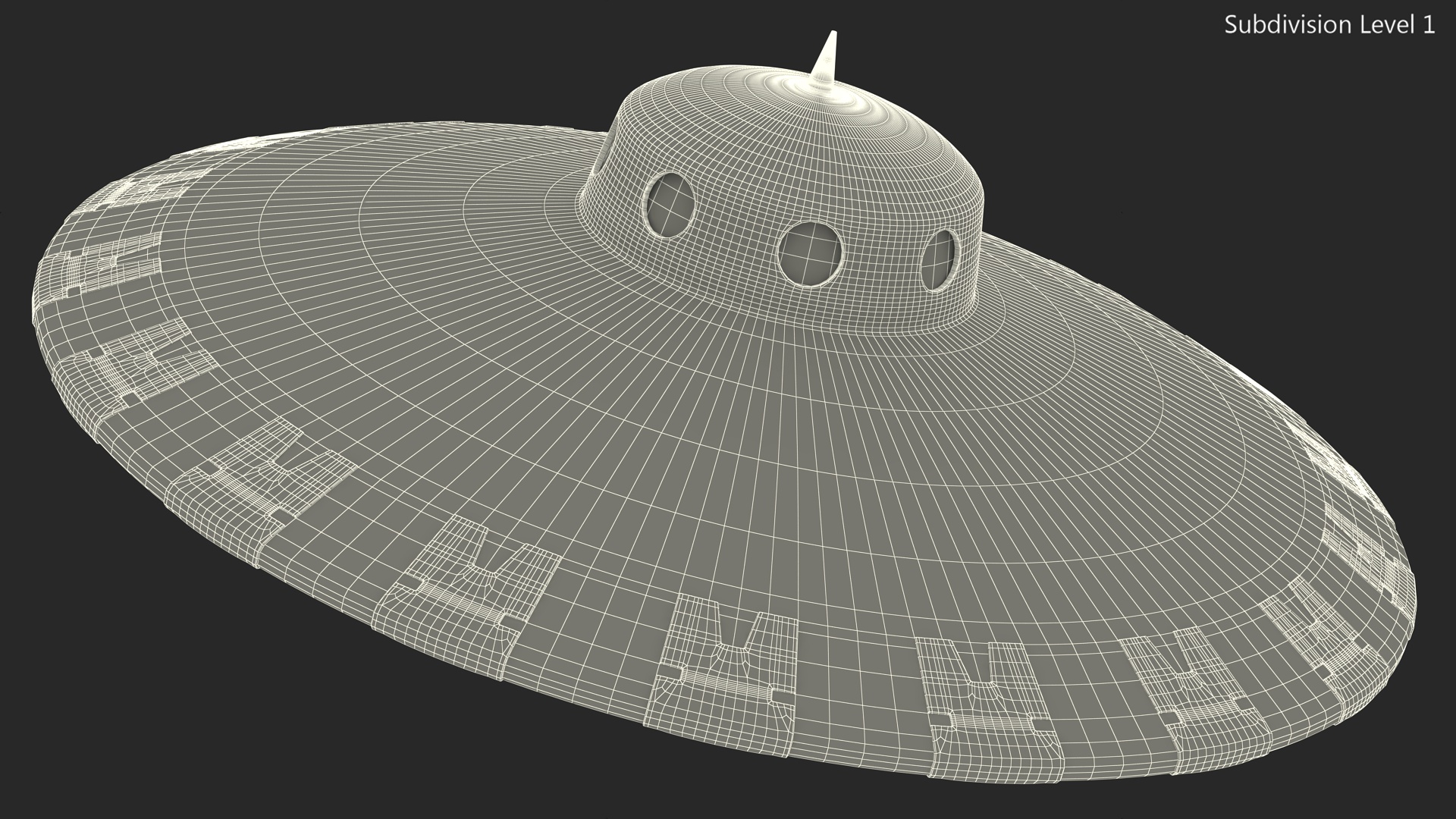 3D Fly Retro UFO Ship model
