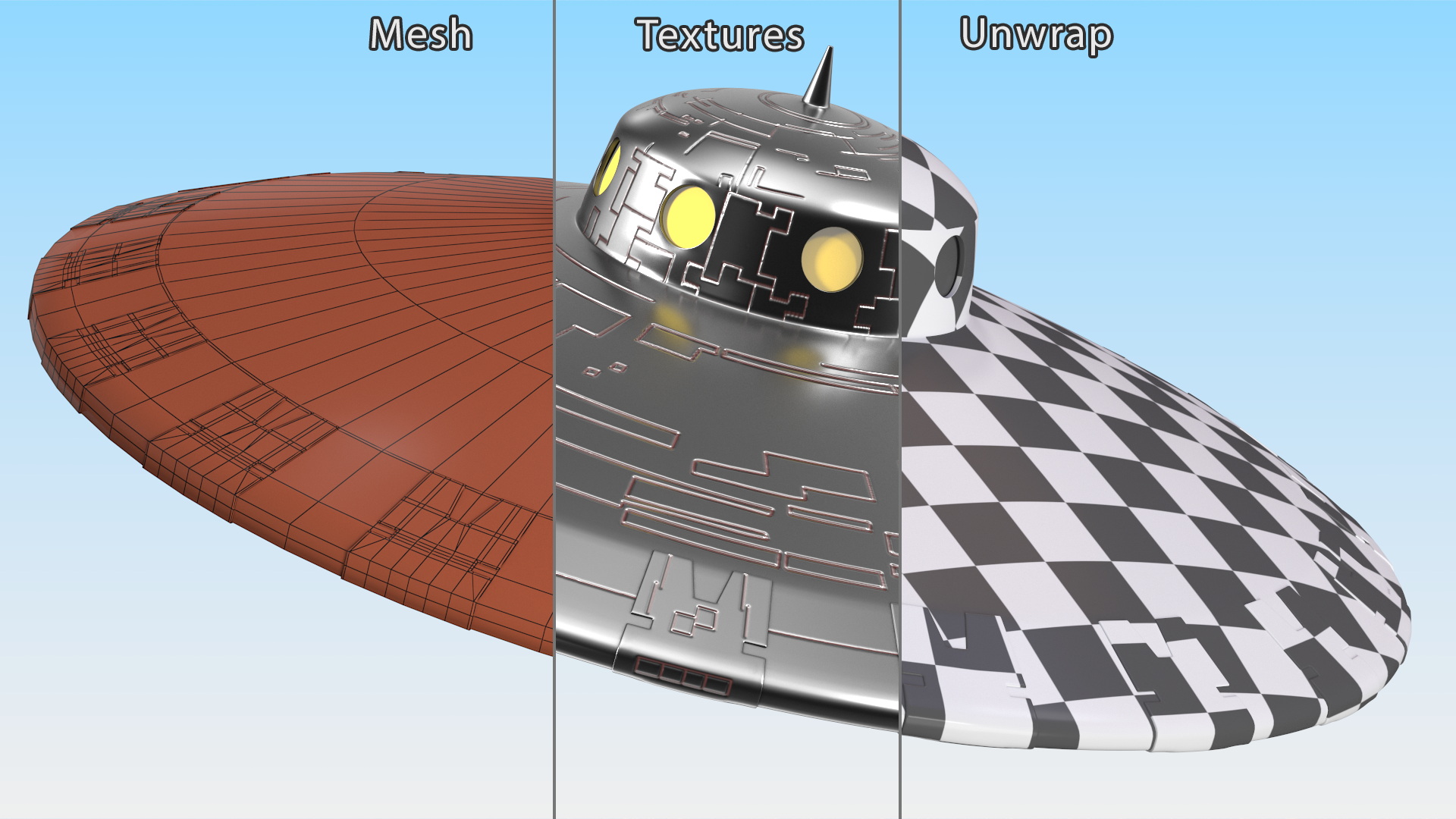 3D Fly Retro UFO Ship model