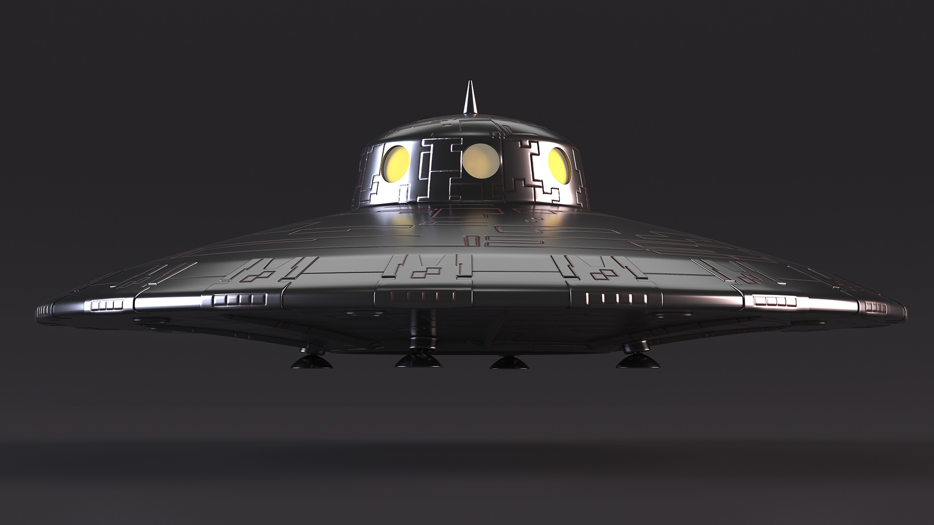 3D Fly Retro UFO Ship model