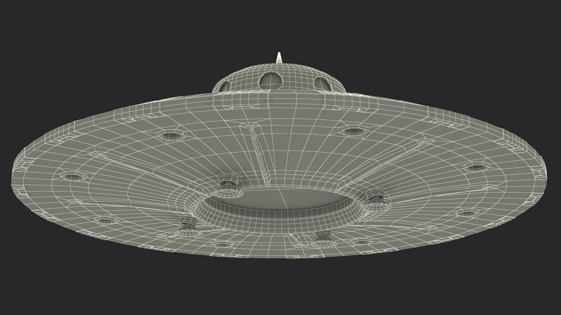 3D Fly Retro UFO Ship model