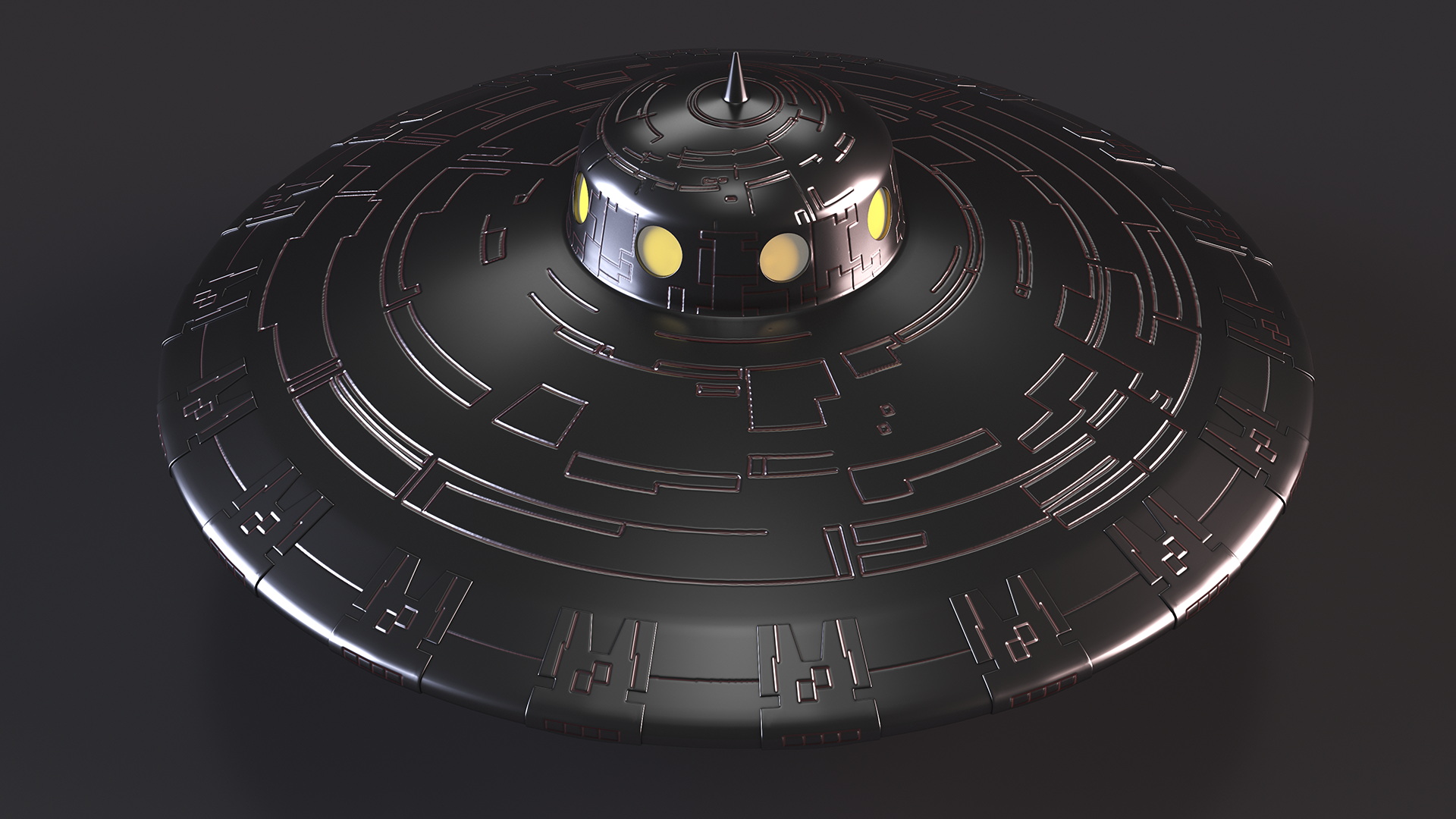 3D Fly Retro UFO Ship model