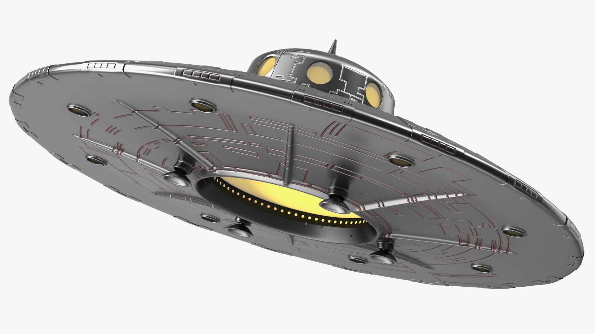 3D Fly Retro UFO Ship model
