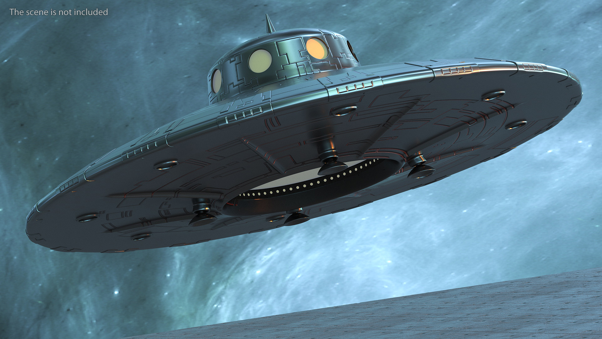 3D Fly Retro UFO Ship model