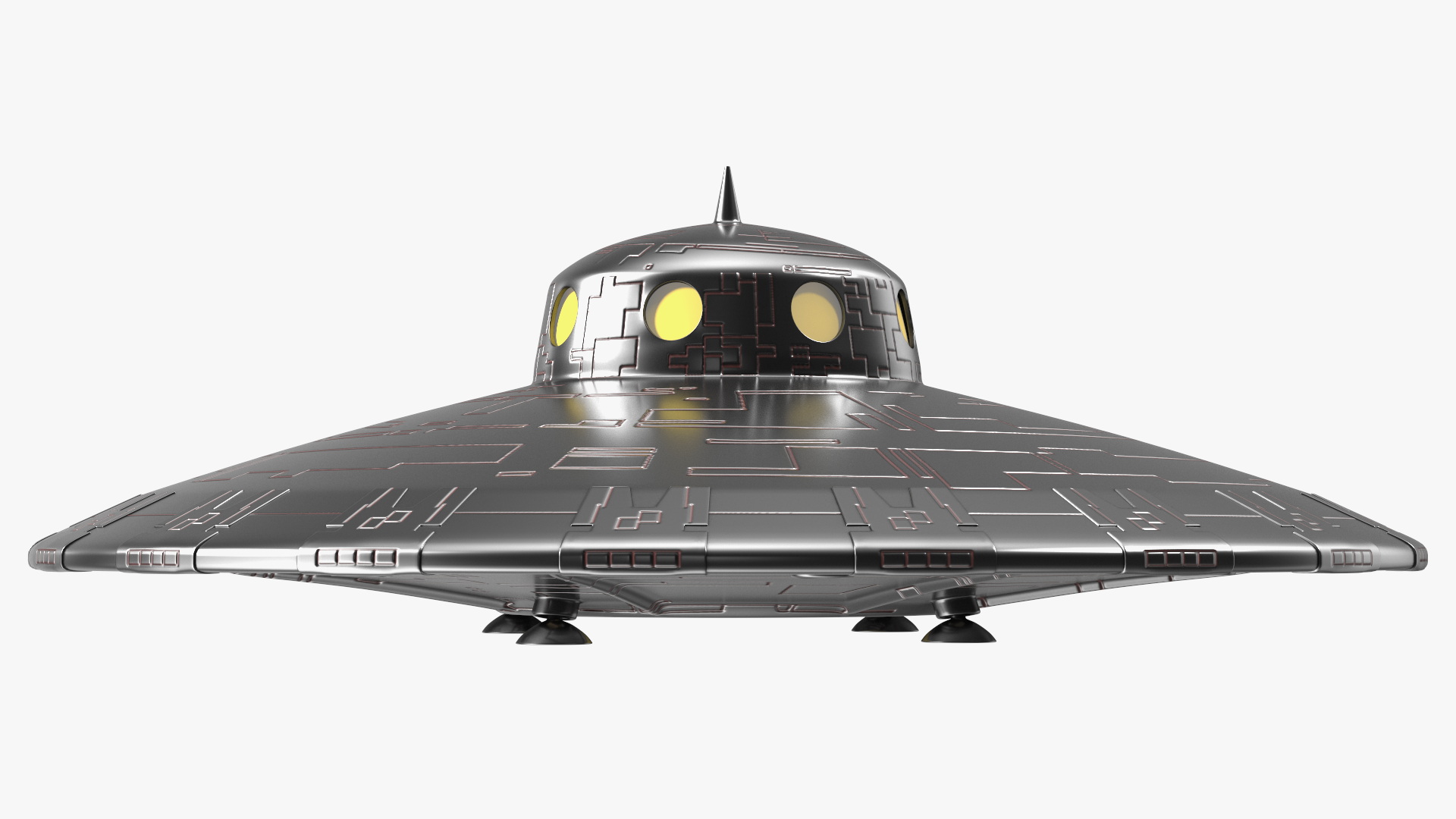 3D Fly Retro UFO Ship model