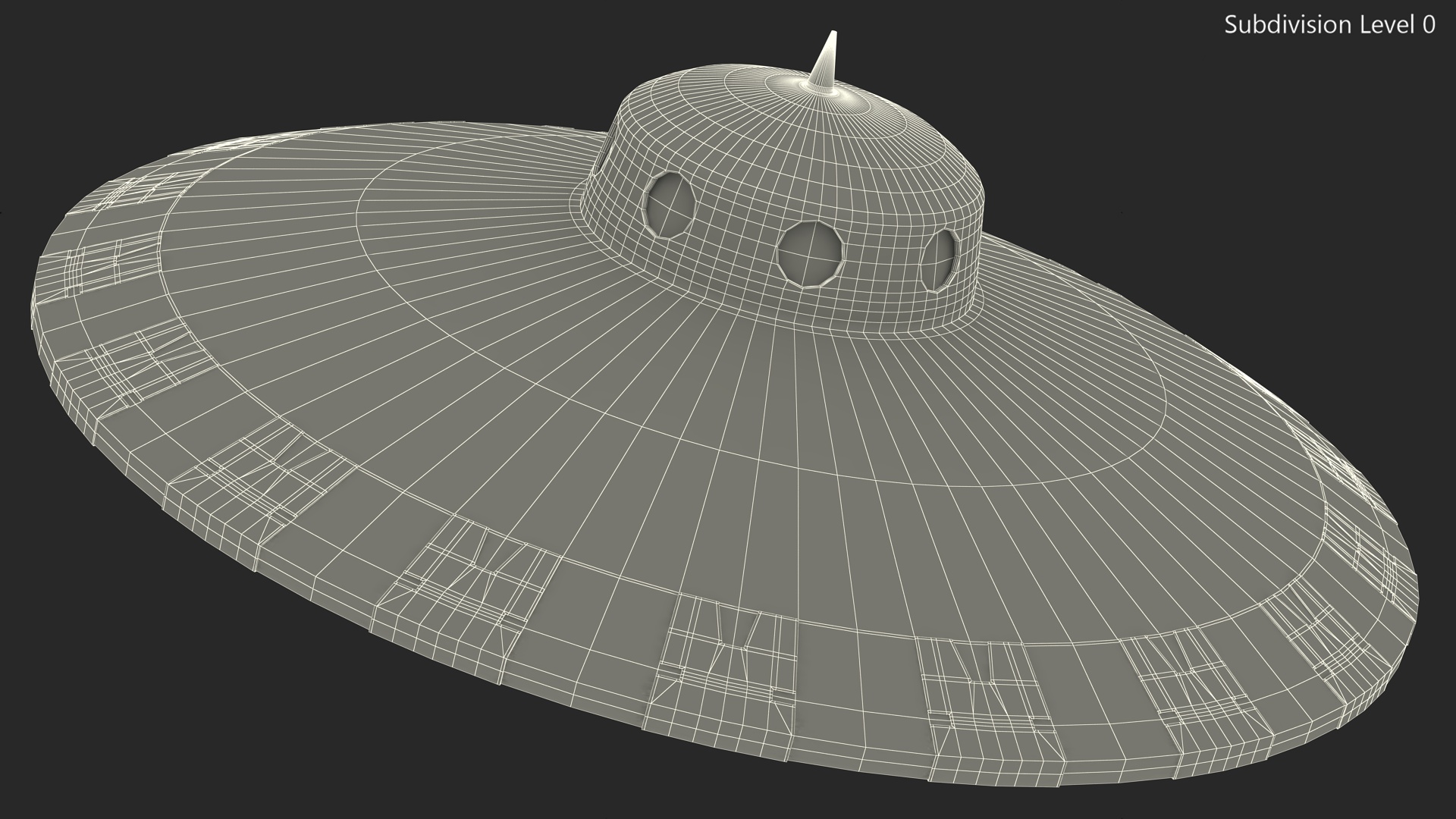 3D Fly Retro UFO Ship model