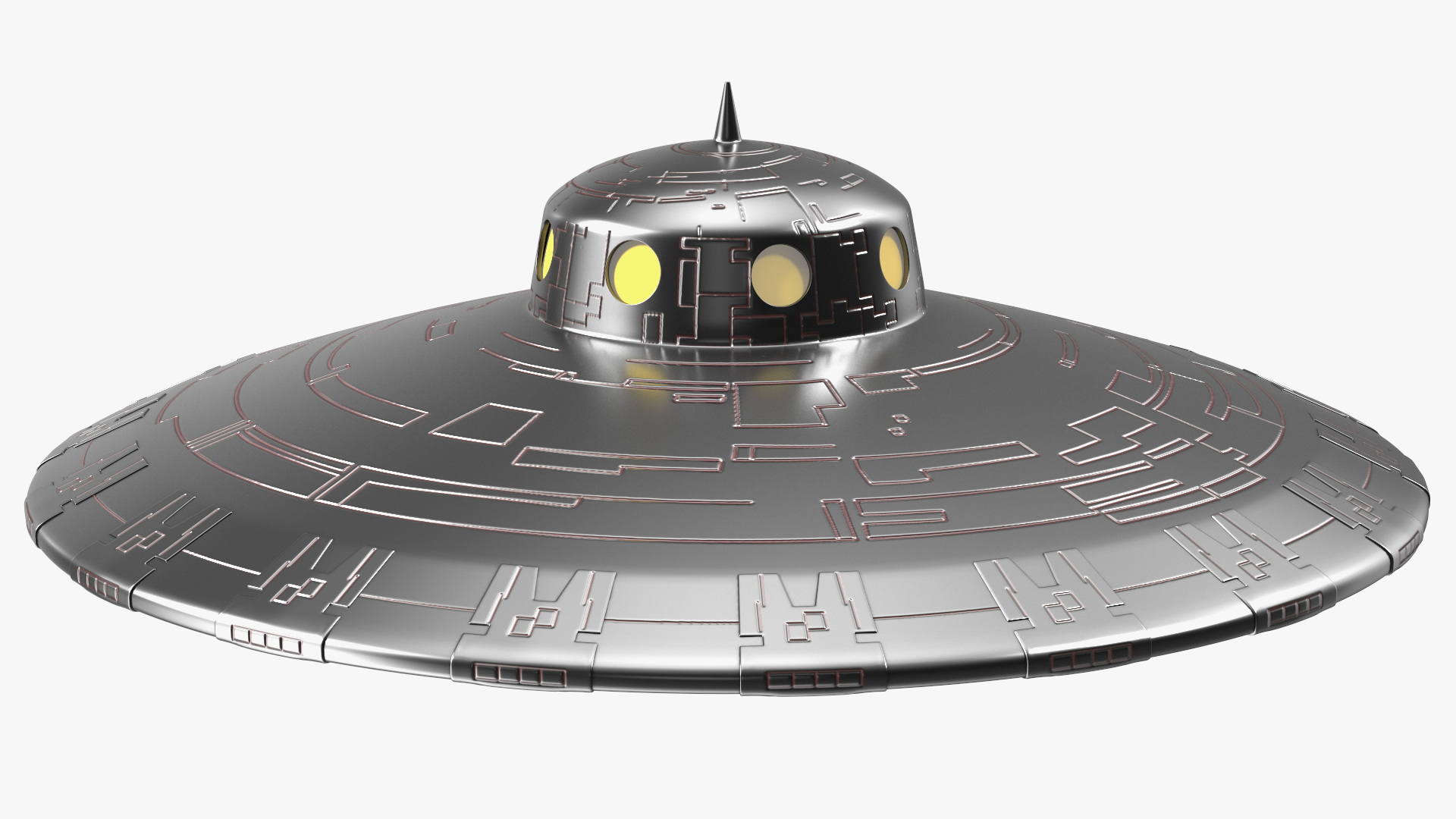 3D Fly Retro UFO Ship model