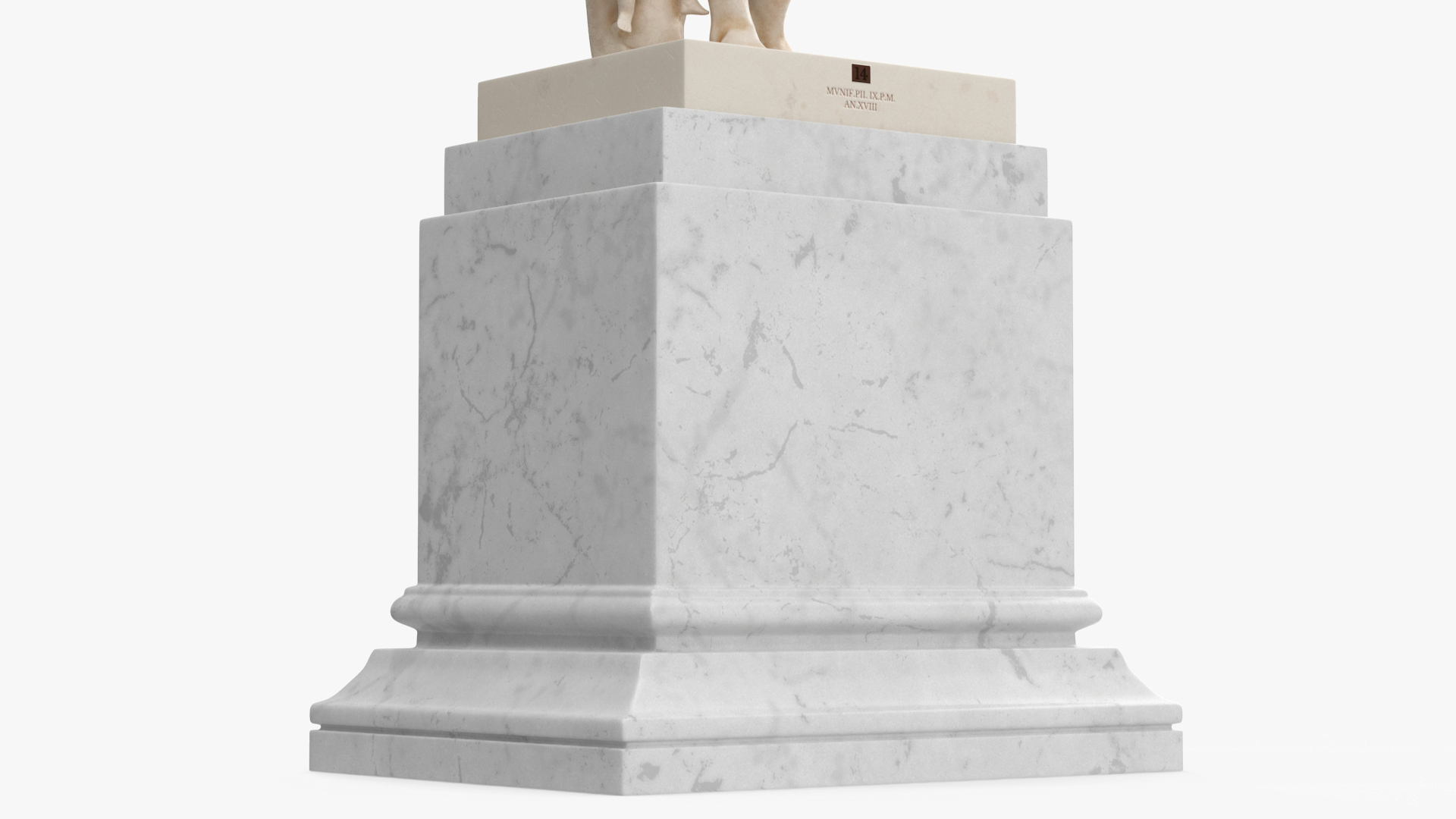 Augustus of Prima Porta Statue on Pedestal 3D
