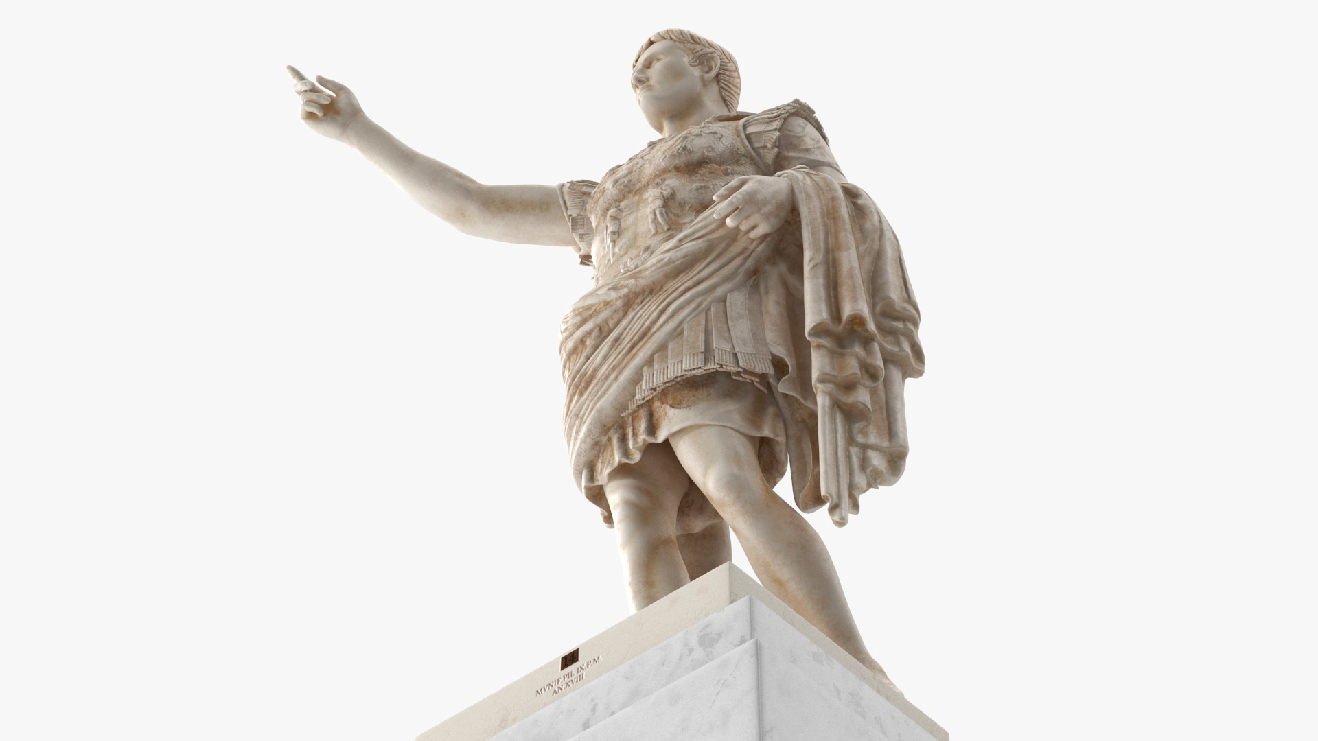 Augustus of Prima Porta Statue on Pedestal 3D