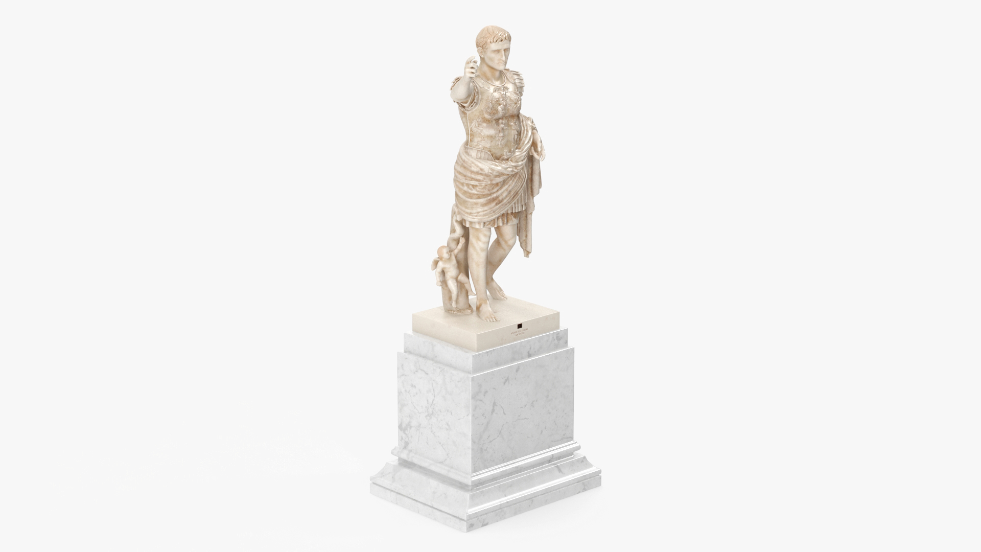 Augustus of Prima Porta Statue on Pedestal 3D