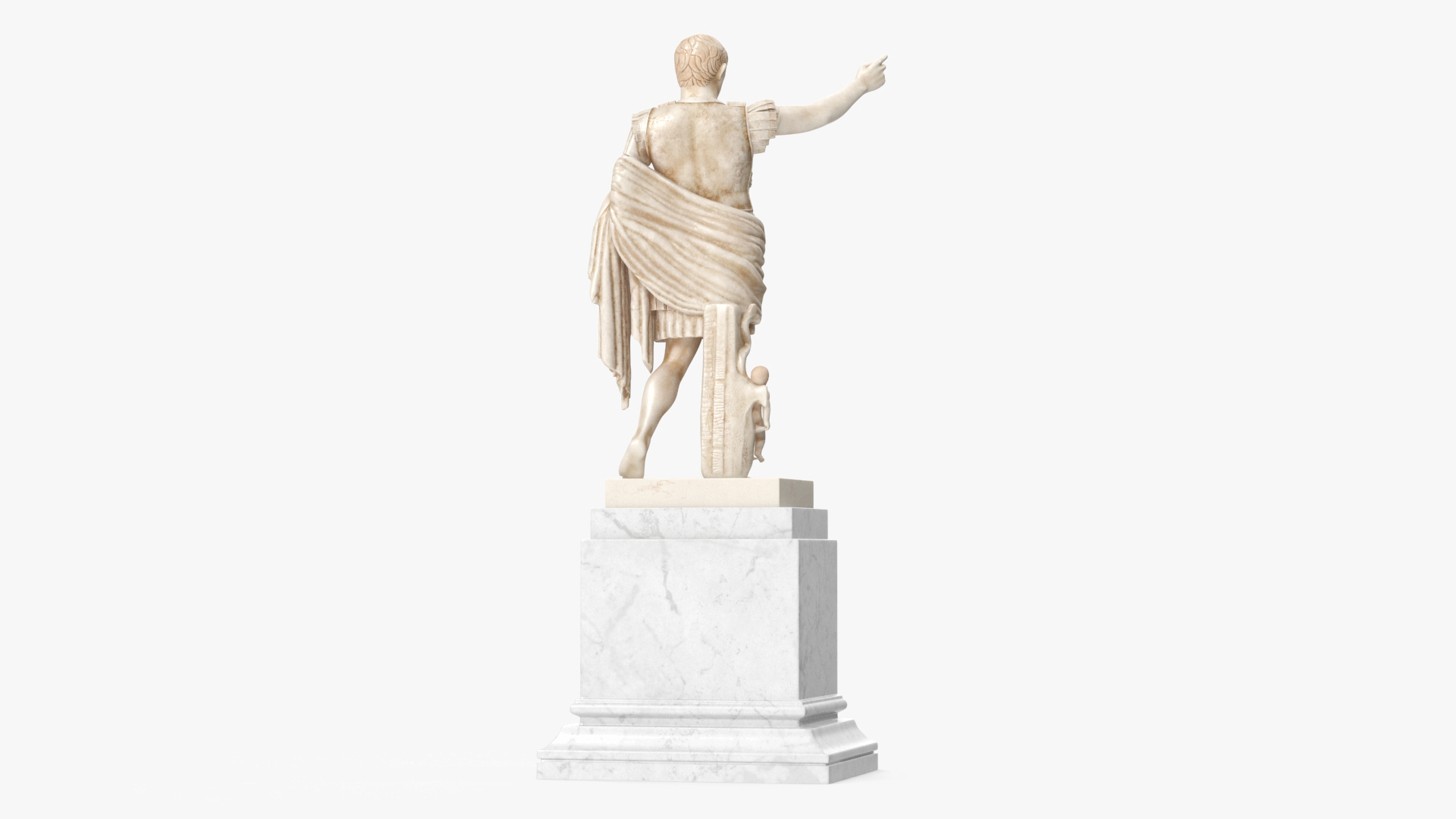 Augustus of Prima Porta Statue on Pedestal 3D