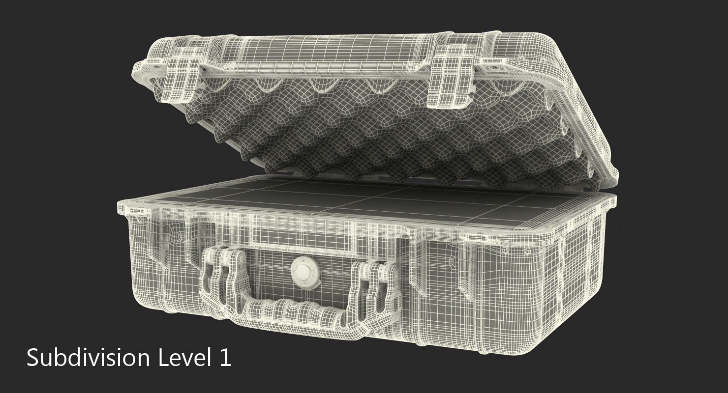 Pelican Case Yellow with Foam 3D model