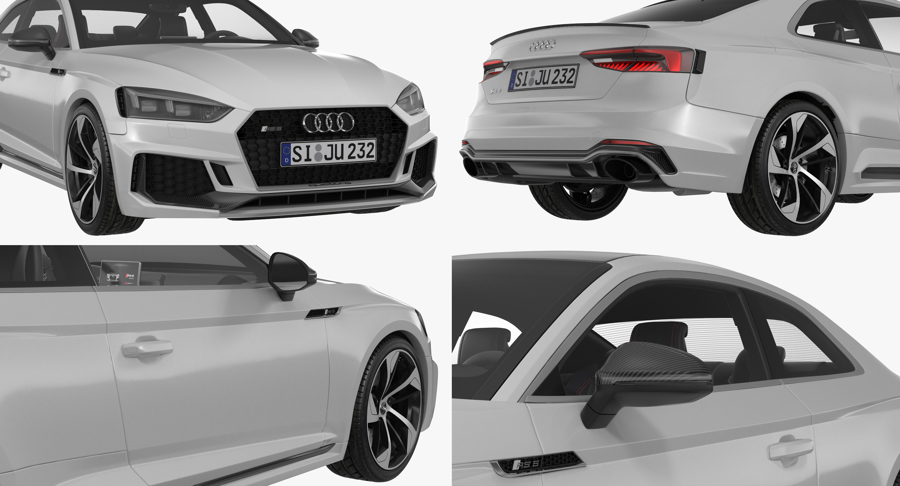 Audi RS5 2017 Simple Interior 3D model