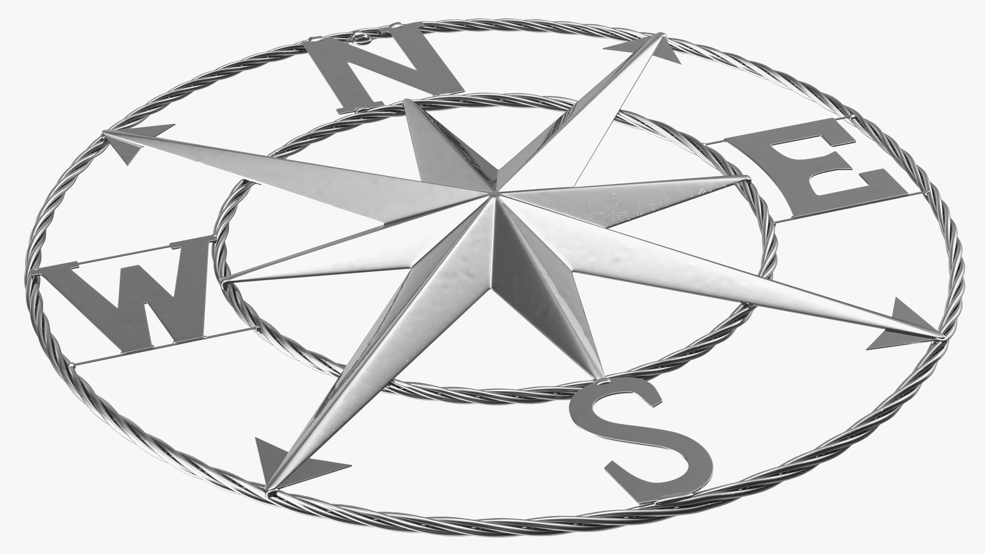 Compass Rose Silver 3D model