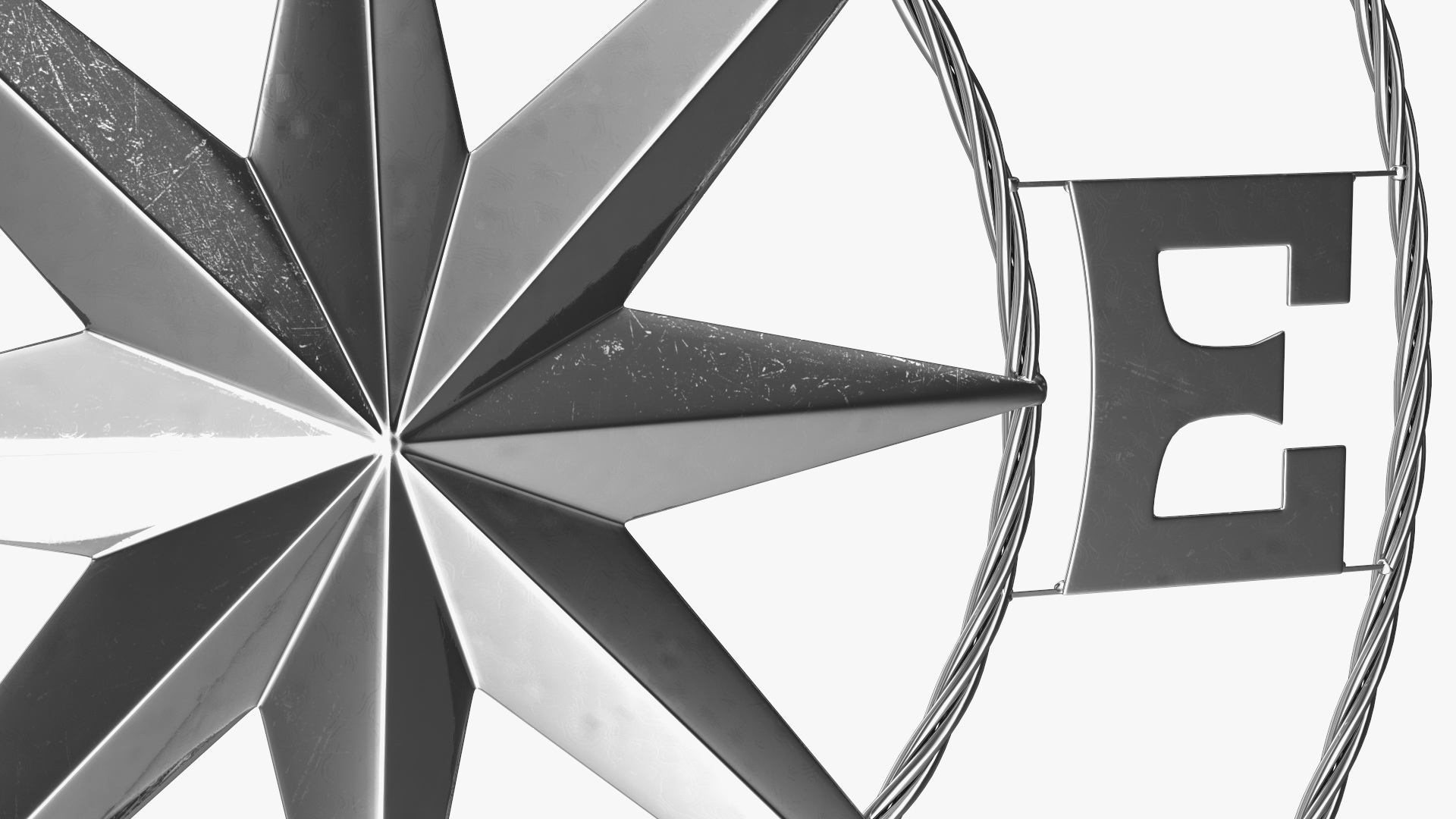 Compass Rose Silver 3D model
